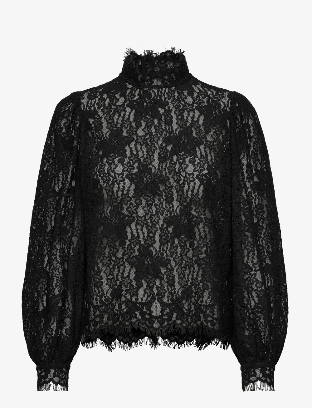 by Ti Mo - Lace Blouse - långärmade blusar - 099 - black - 0