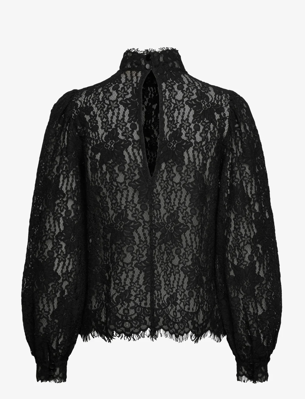 by Ti Mo - Lace Blouse - långärmade blusar - 099 - black - 1
