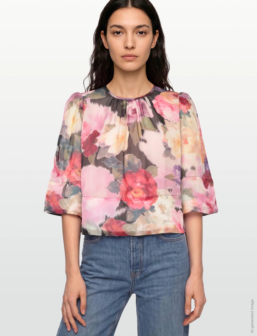 by Ti Mo - Organza Top - lühikeste varrukatega pluusid - 533 - winter breeze - 3