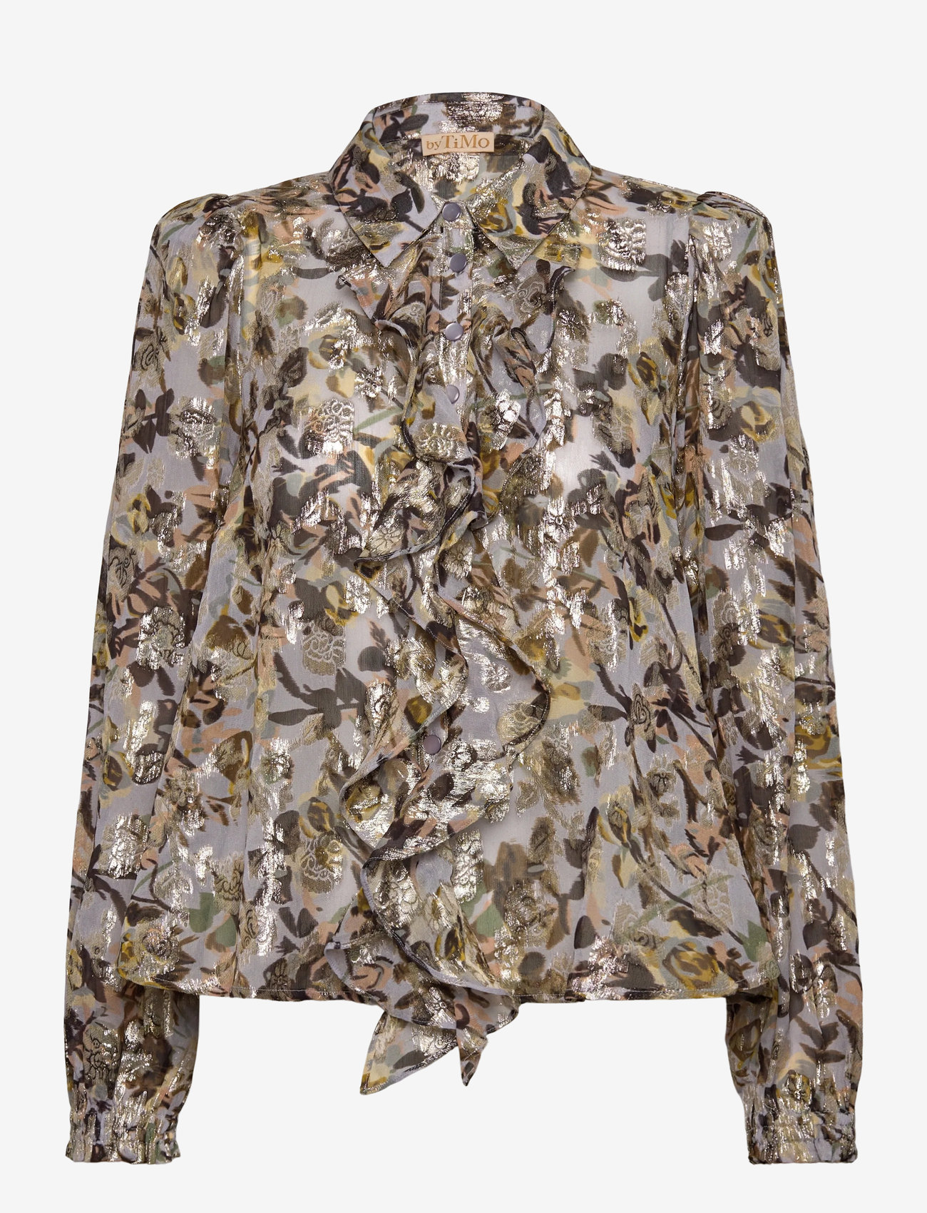 by Ti Mo - Georgette Blouse - langærmede bluser - 415 - october field - 0