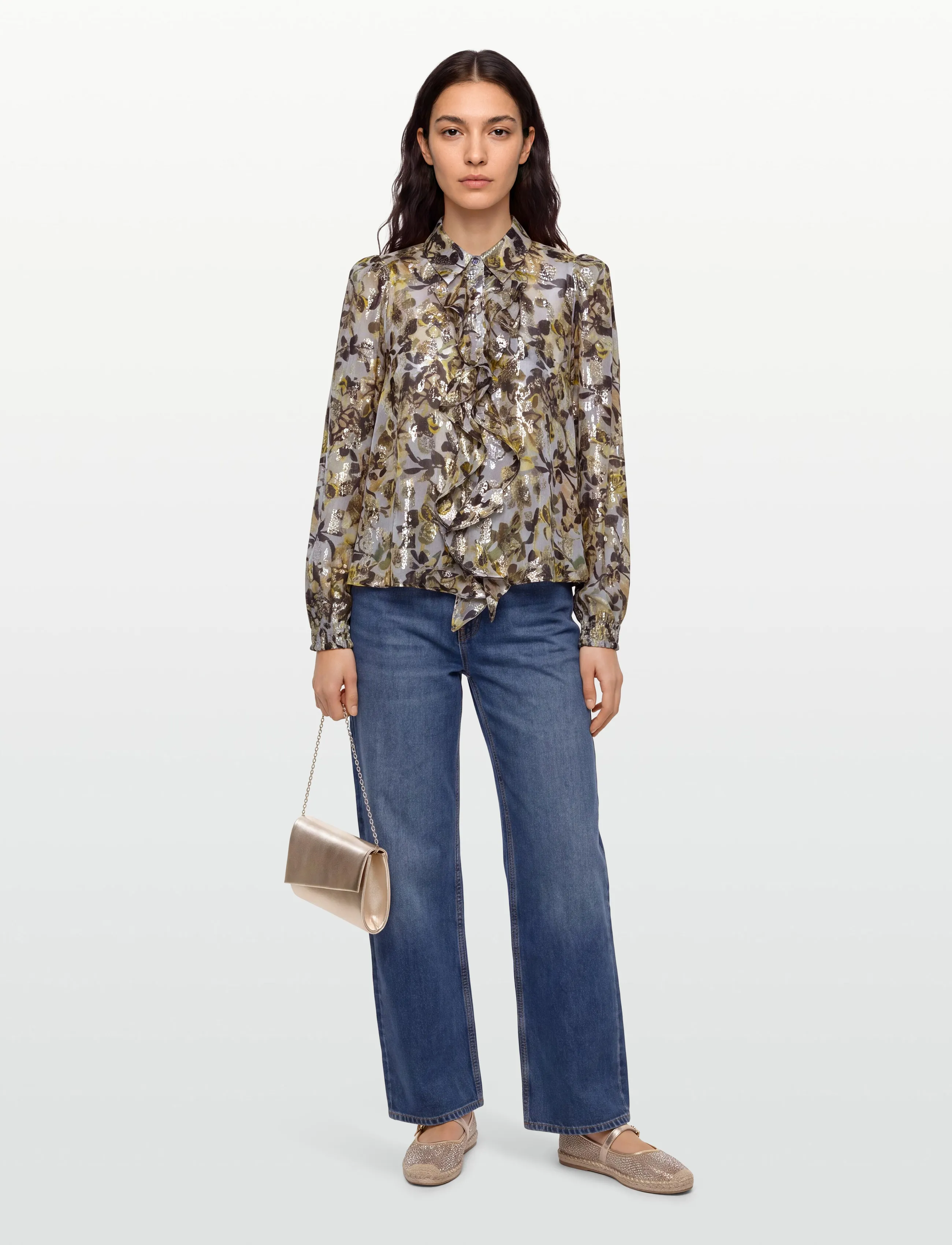 by Ti Mo - Georgette Blouse - langärmlige blusen - 415 - october field - 0