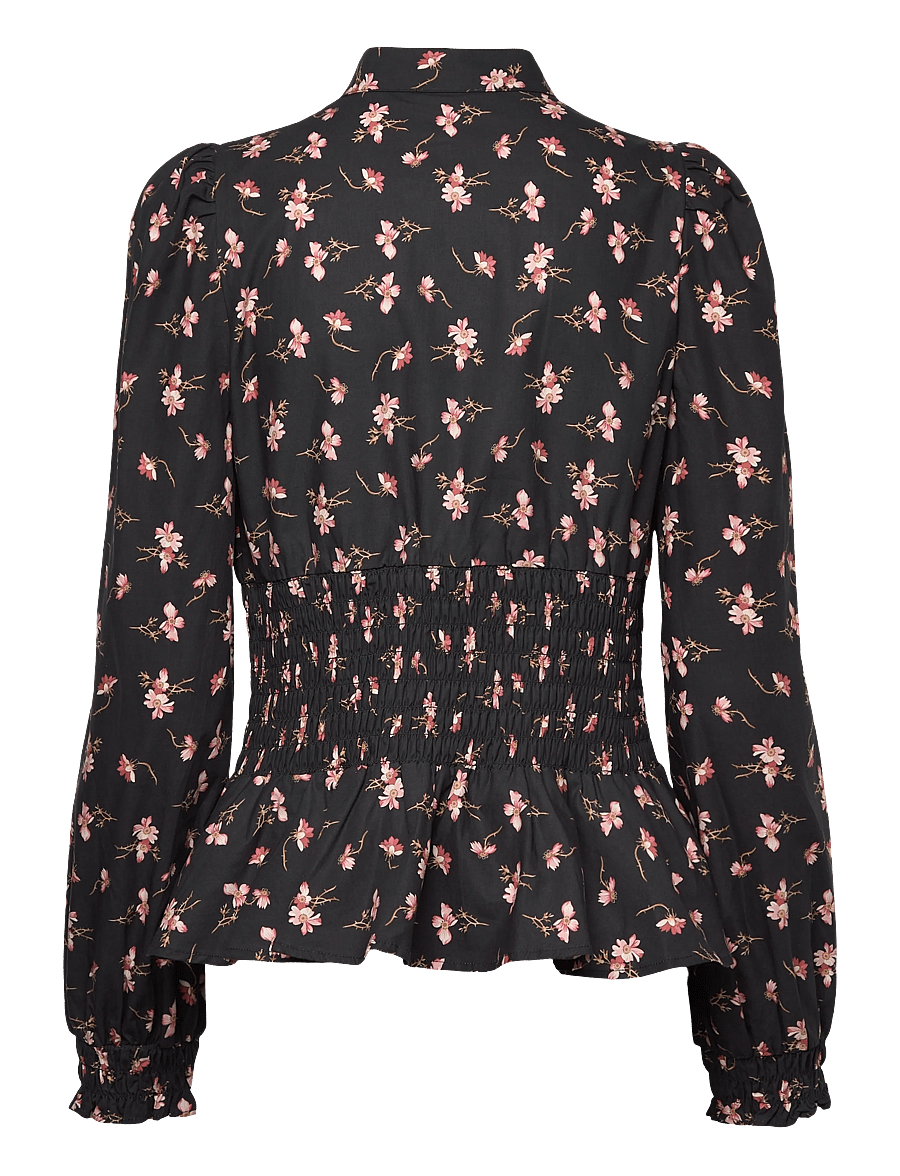 by Ti Mo - Poplin Smocking Blouse - 418 - petals - 2