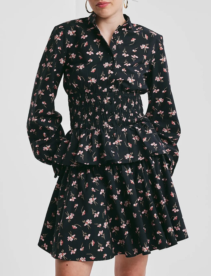by Ti Mo - Poplin Smocking Blouse - 418 - petals - 0