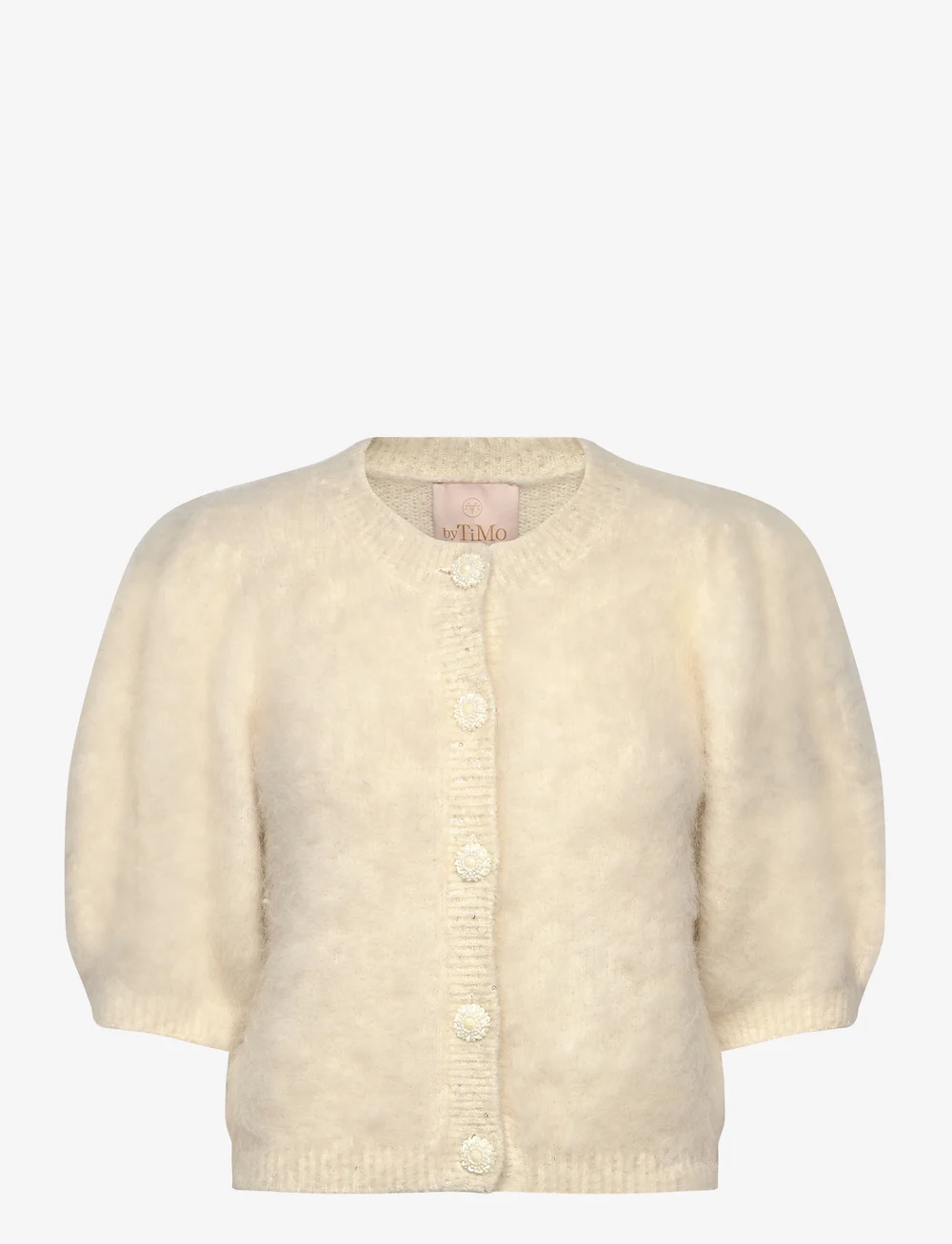 by Ti Mo - Hairy Knit Puffed Jacket - koftor - 003 - off white - 0