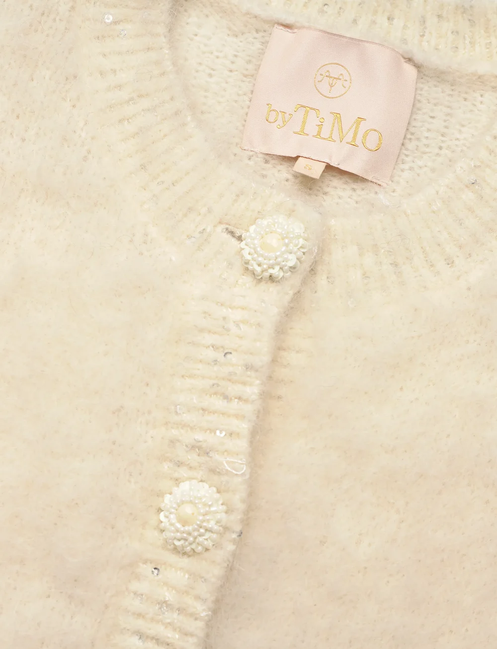 by Ti Mo - Hairy Knit Puffed Jacket - koftor - 003 - off white - 2