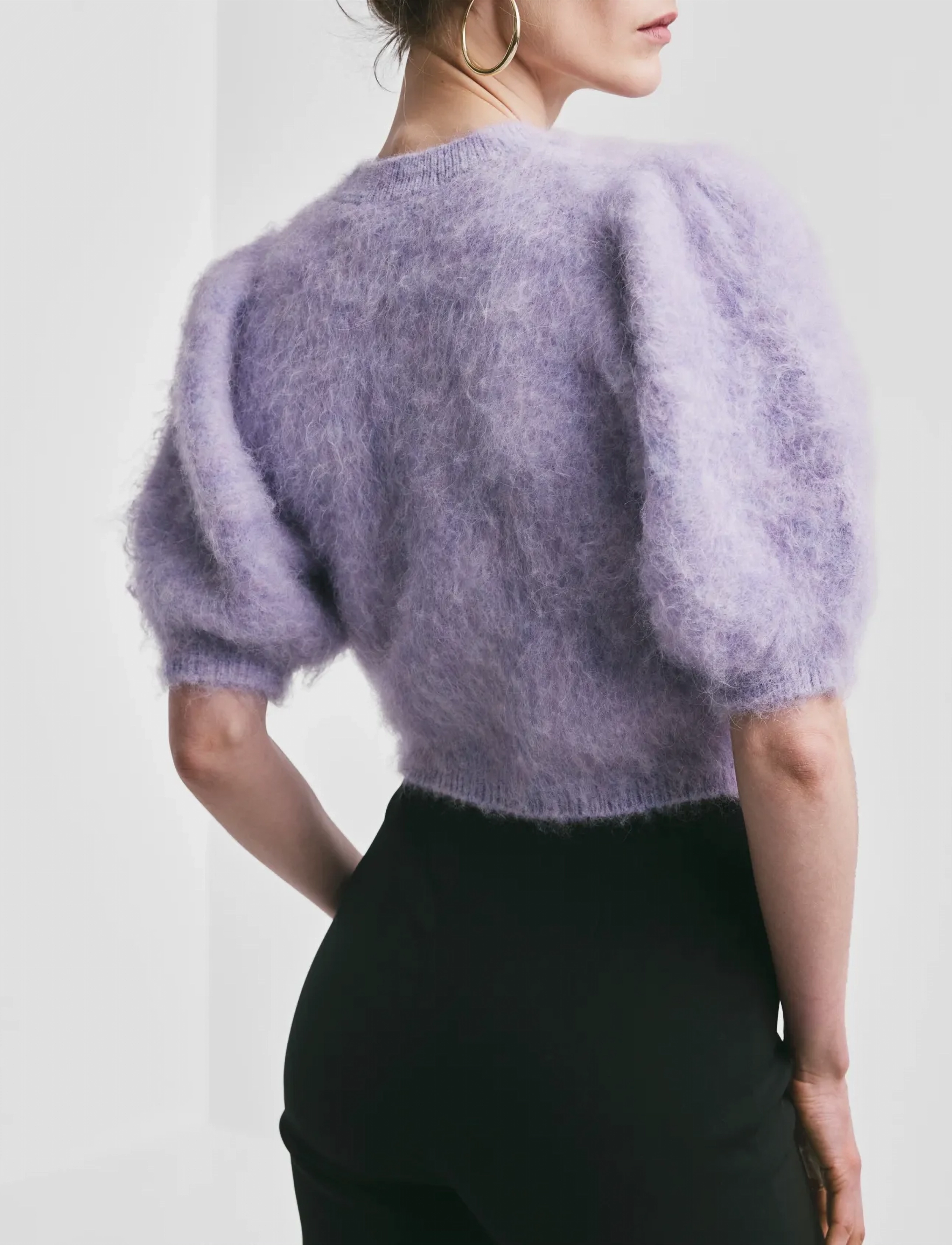 by Ti Mo - Hairy Knit Puffed Jacket - kardiganid - 056 - lilac - 4
