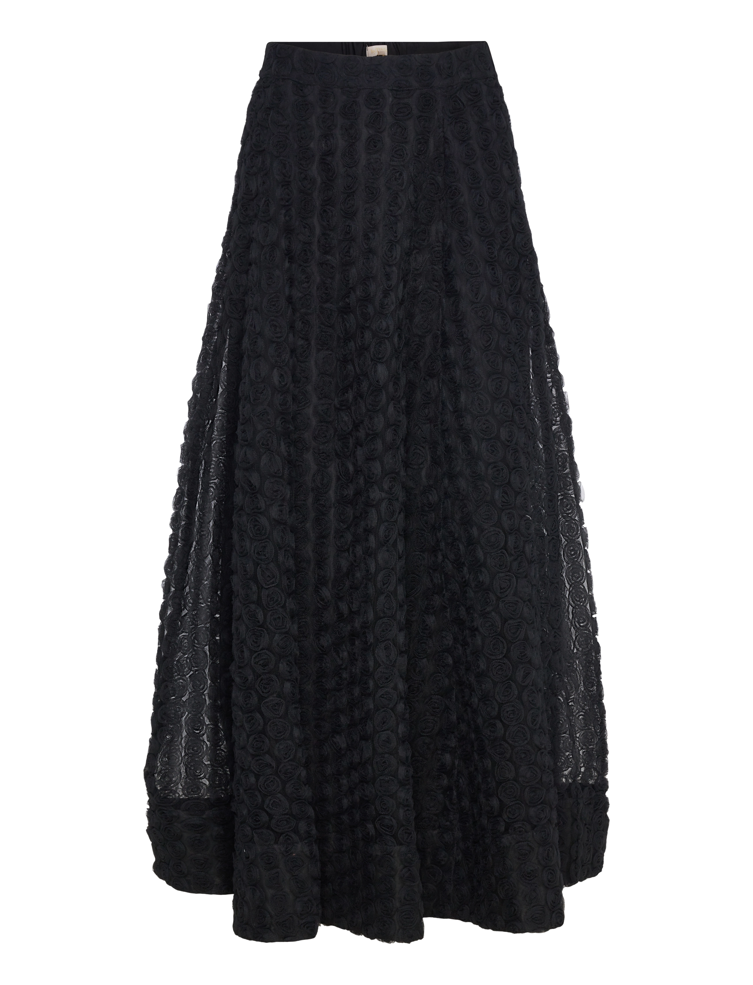 Decorated Maxi Skirt - 099 - BLACK