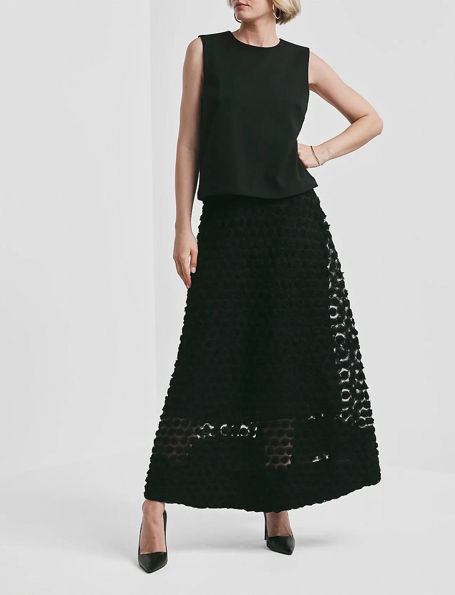 by Ti Mo - Decorated Maxi Skirt - maxi röcke - 099 - black - 0