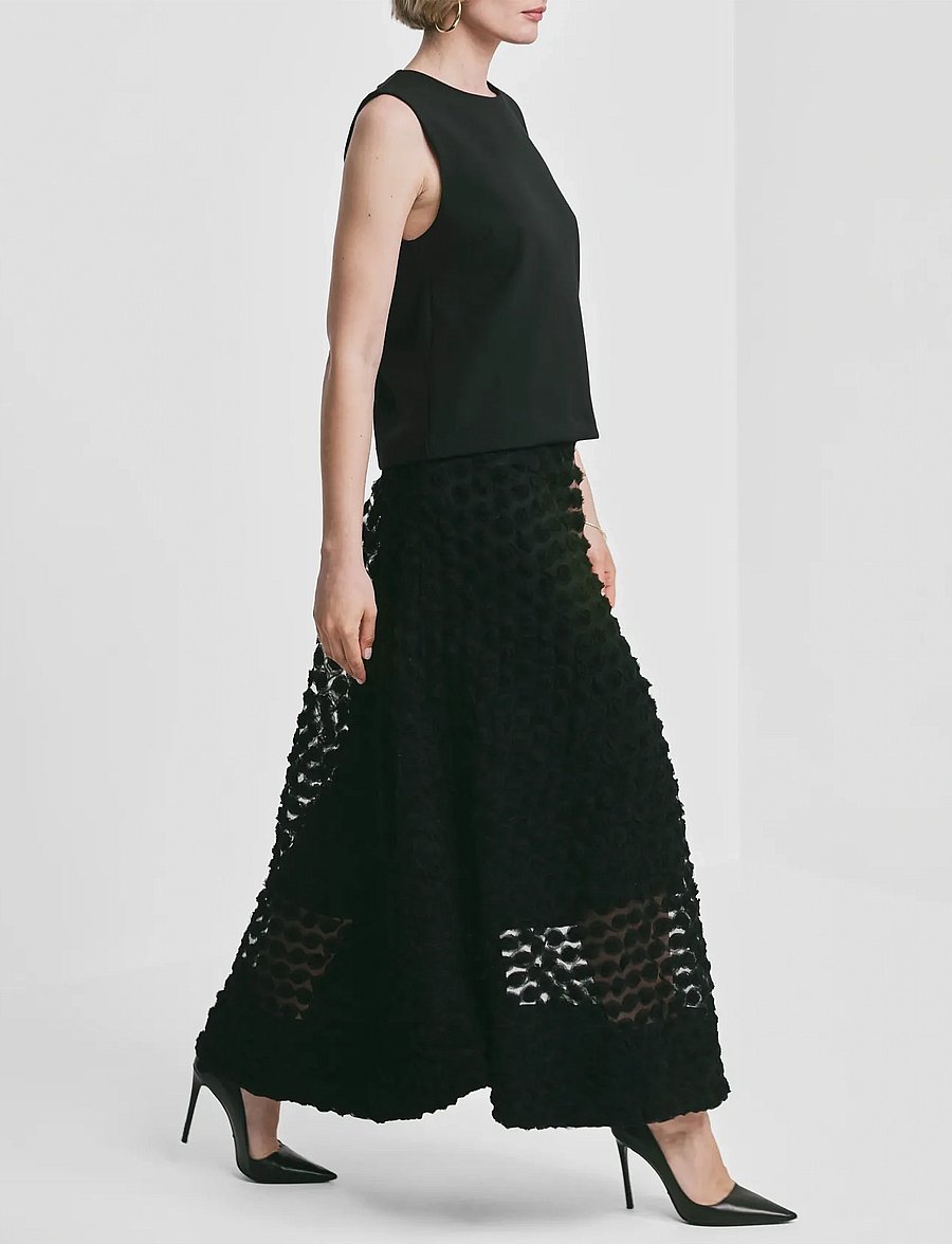 by Ti Mo - Decorated Maxi Skirt - maxi röcke - 099 - black - 3