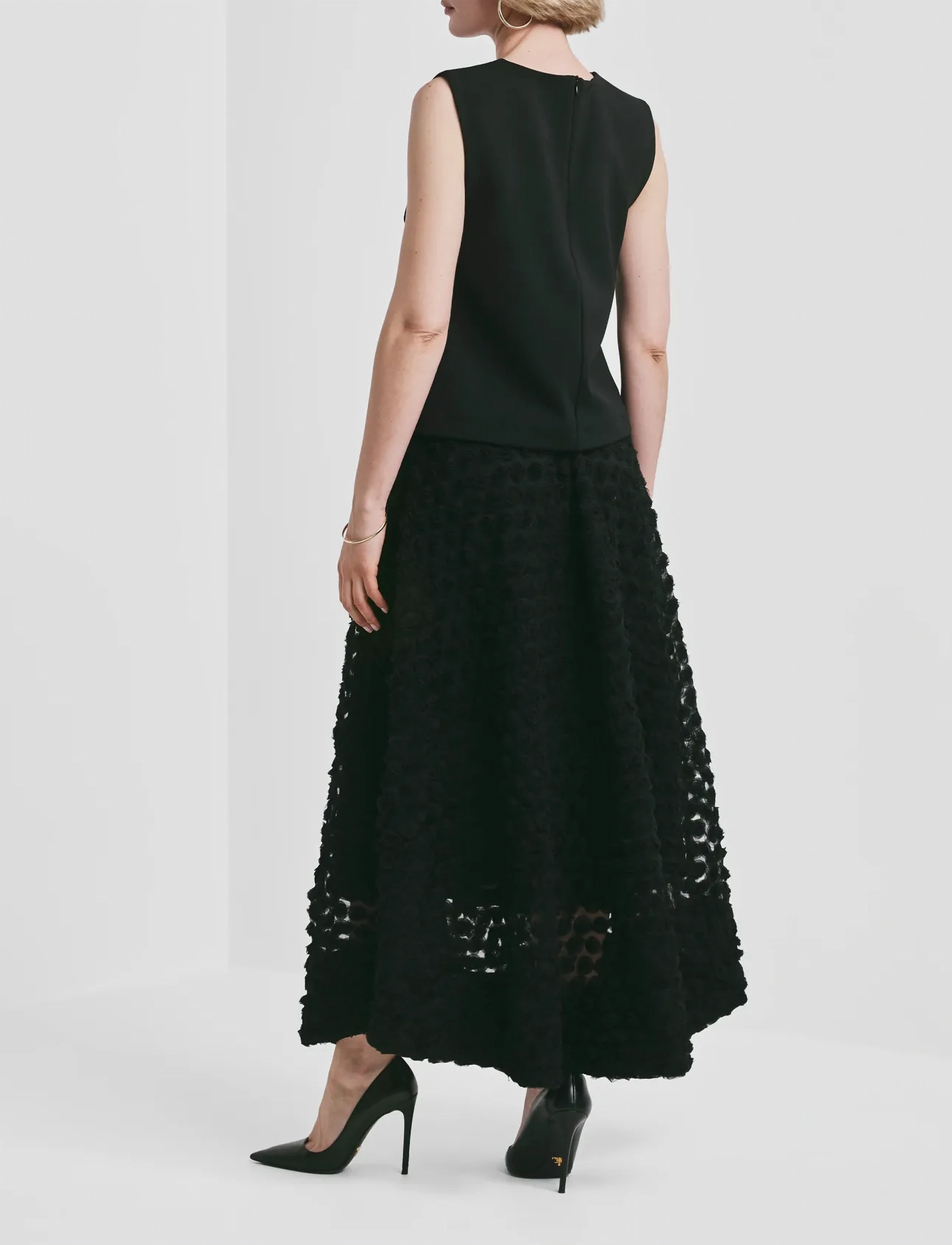 by Ti Mo - Decorated Maxi Skirt - maxi nederdele - 099 - black - 4