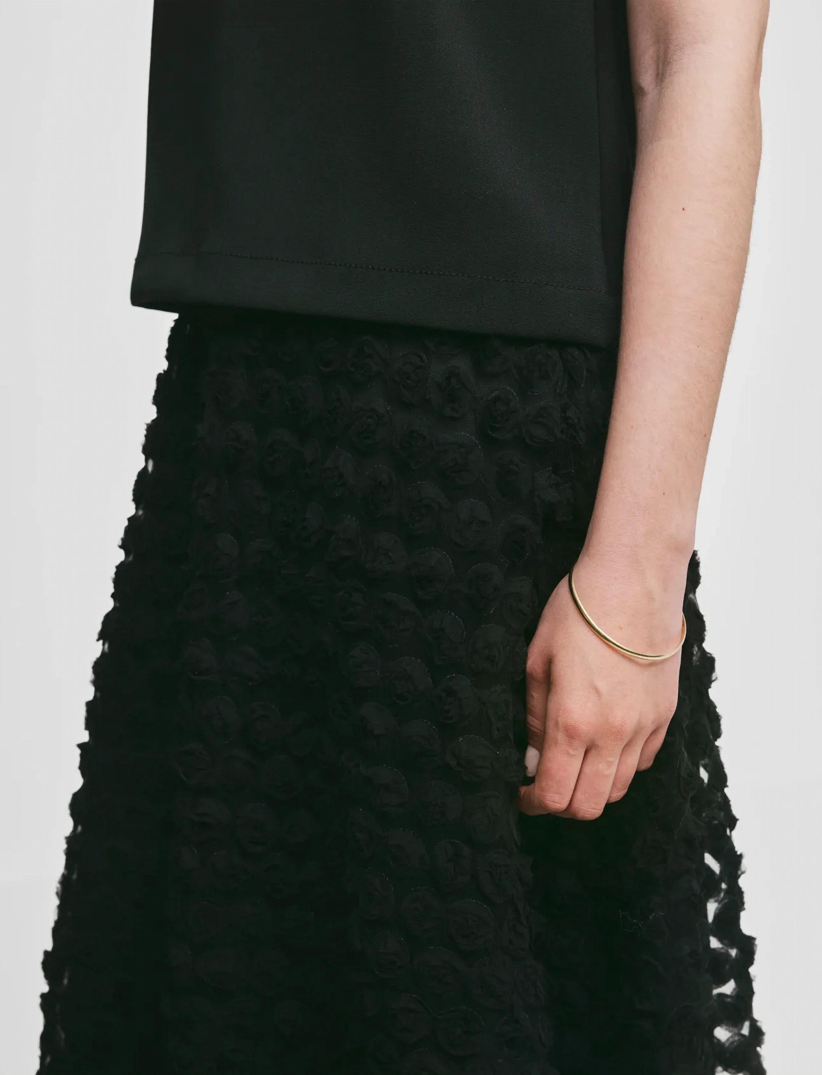 by Ti Mo - Decorated Maxi Skirt - maxi nederdele - 099 - black - 5