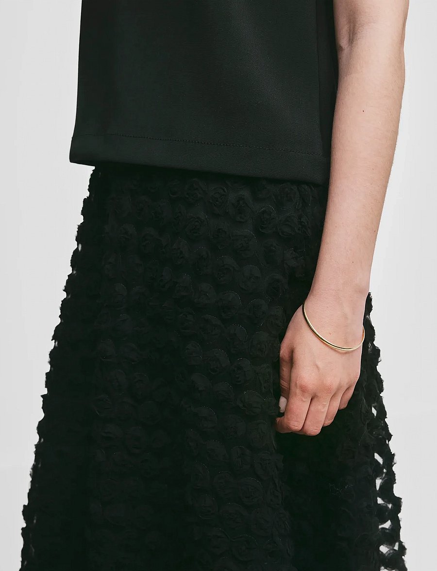 by Ti Mo - Decorated Maxi Skirt - maxi röcke - 099 - black - 5