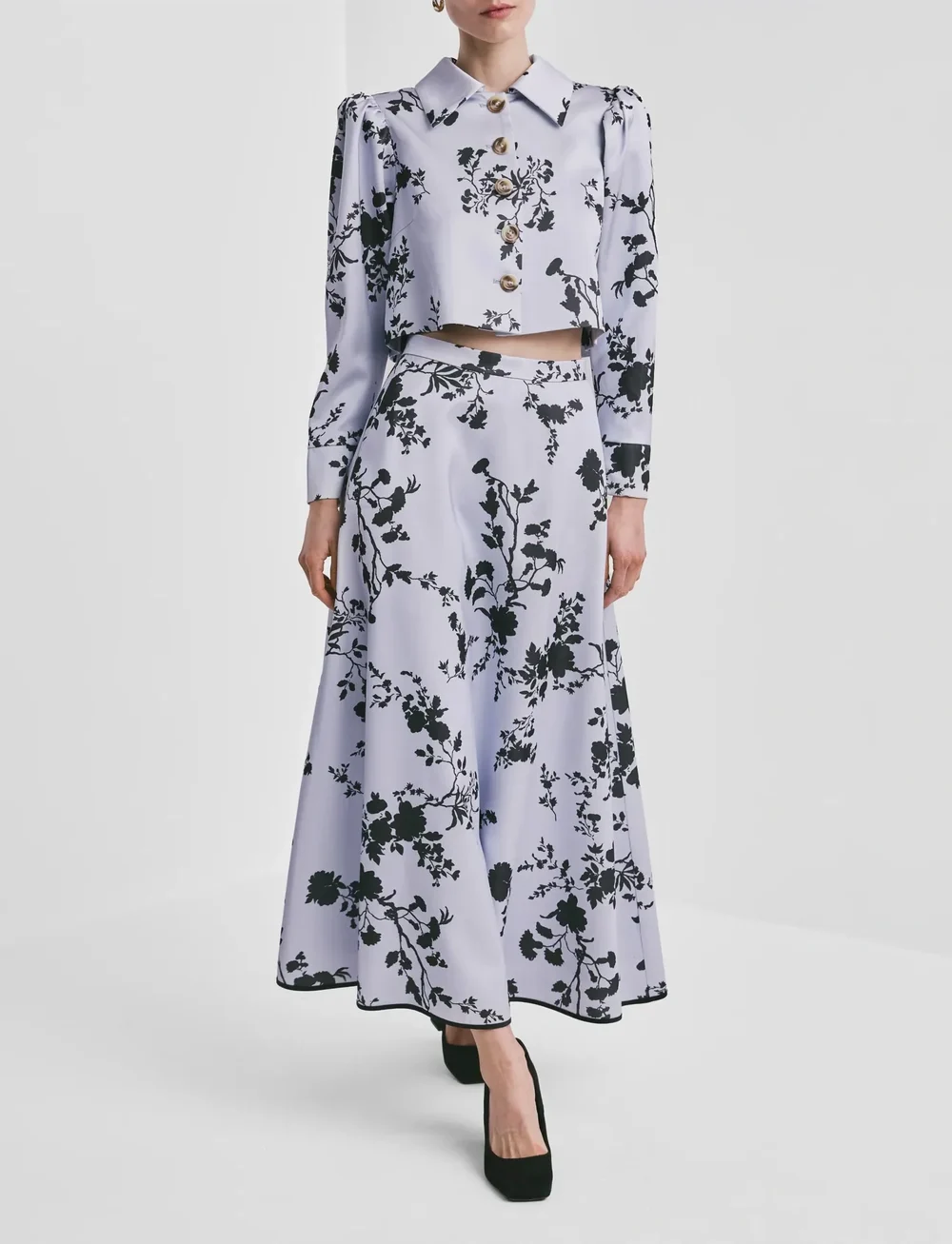 by Ti Mo - Tailored Satin Skirt - satinkjolar - 494 - blue meadow - 0