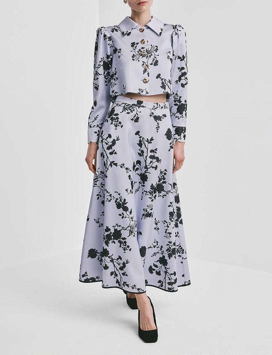 by Ti Mo - Tailored Satin Skirt - satinkjolar - 494 - blue meadow - 0