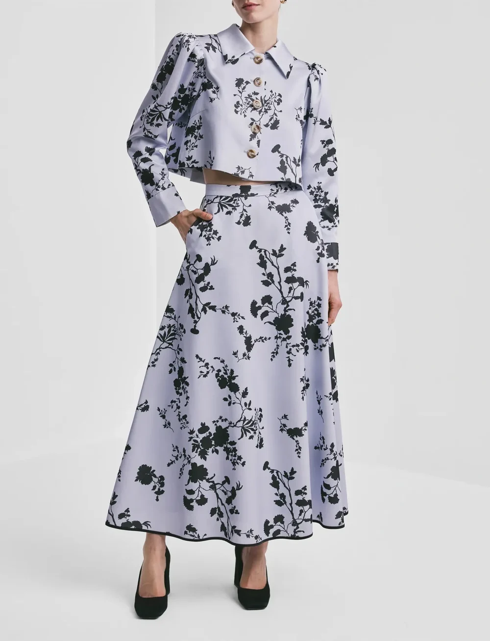 by Ti Mo - Tailored Satin Skirt - satinkjolar - 494 - blue meadow - 3