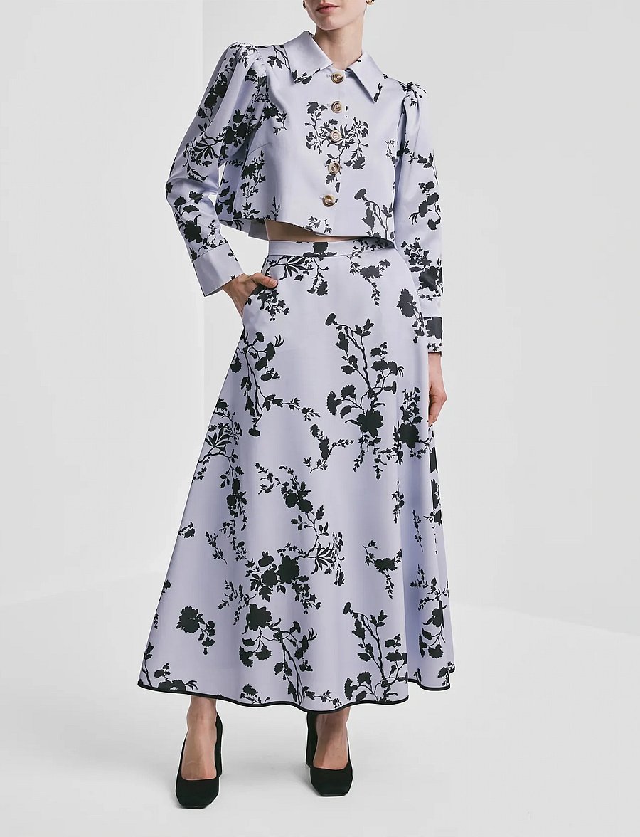 by Ti Mo - Tailored Satin Skirt - satinkjolar - 494 - blue meadow - 3