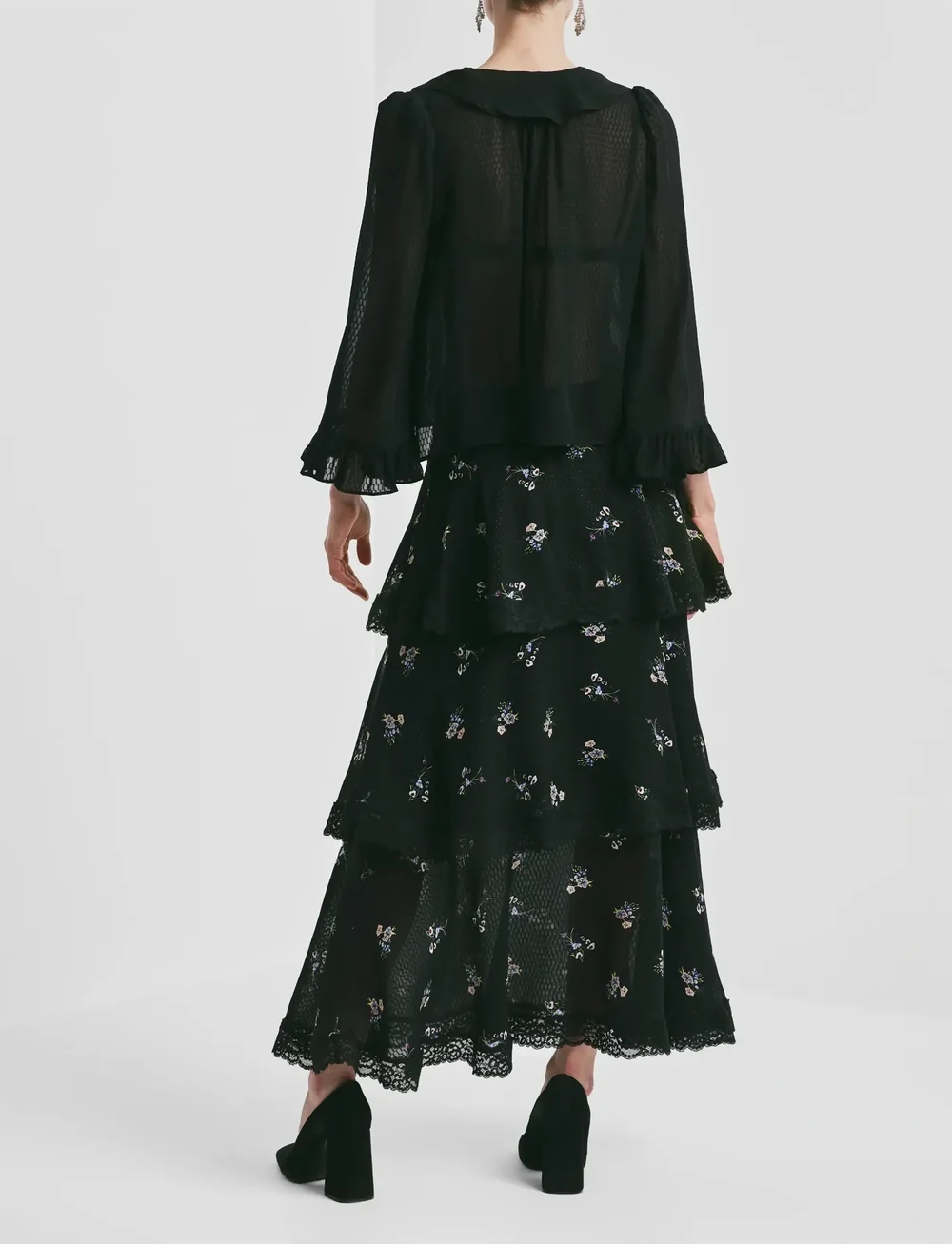 by Ti Mo - Georgette Skirt - maxi röcke - 499 - flower field - 4