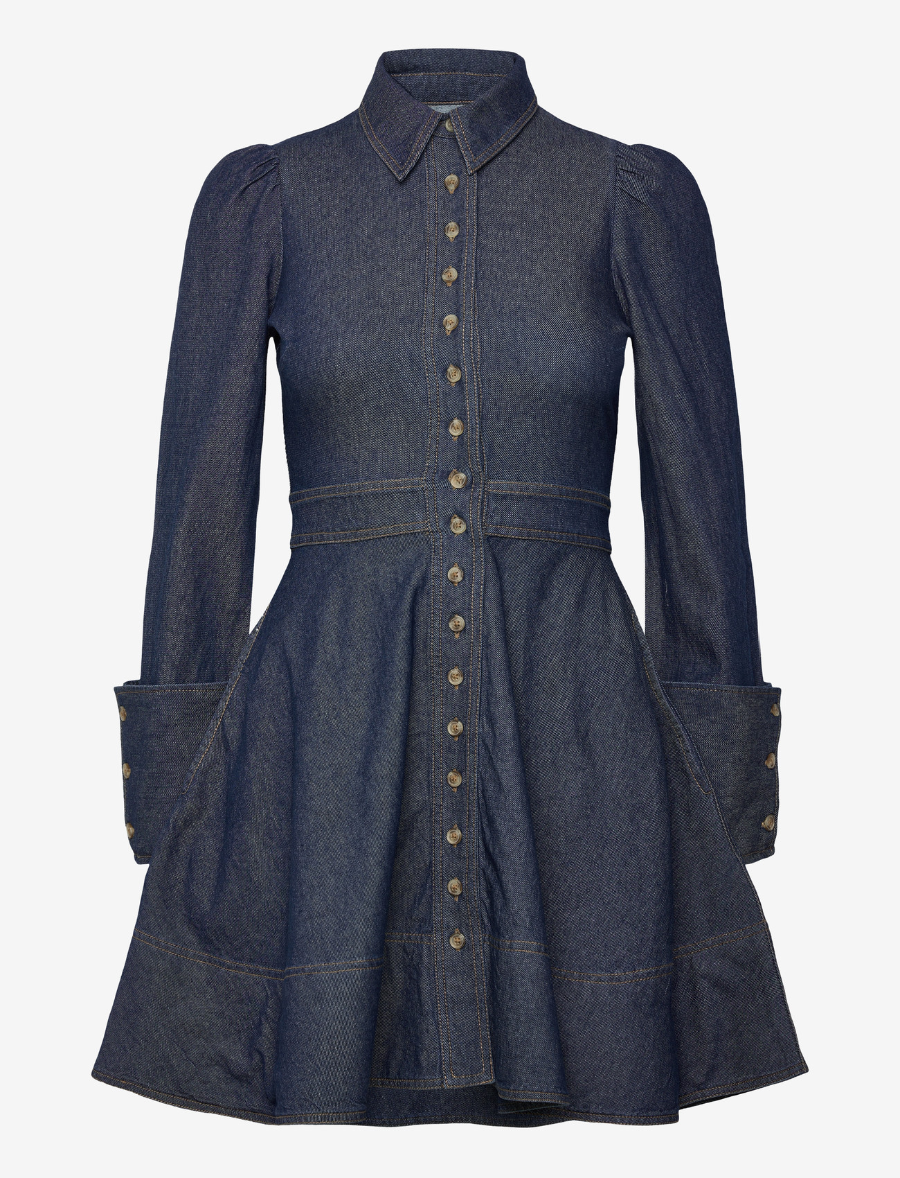 by Ti Mo - Denim Mini Dress - denimkjoler - 095 - dark blue - 1