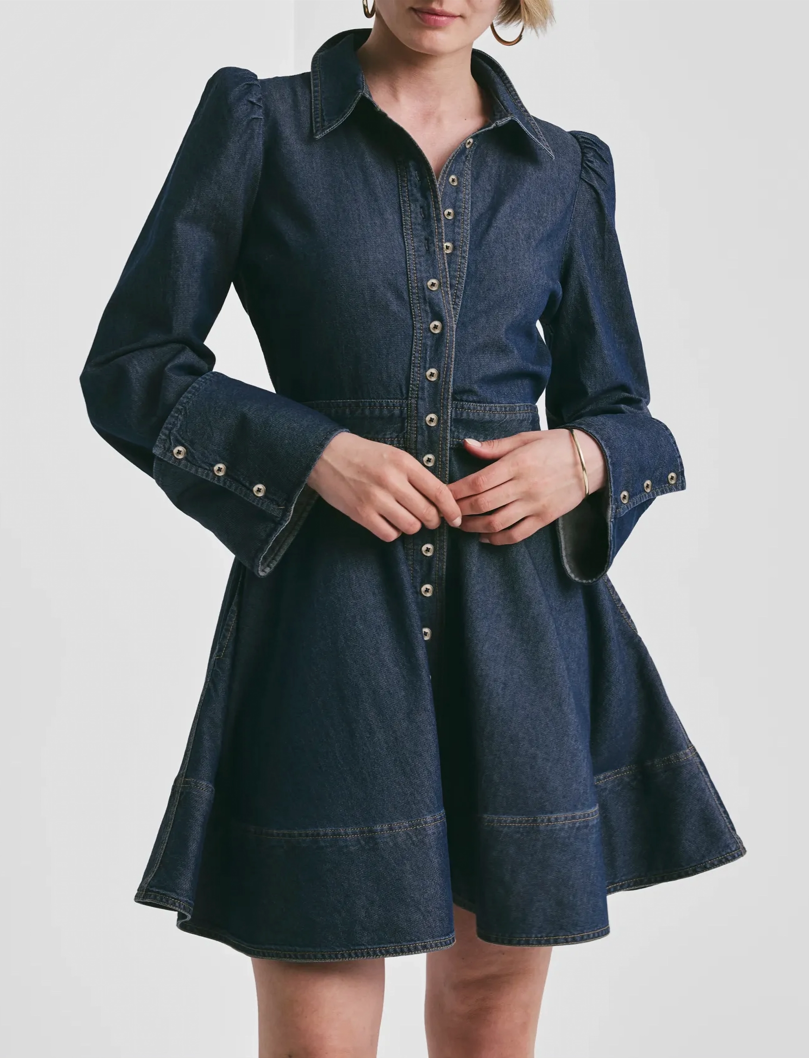 by Ti Mo Denim Mini Dress, L, Blue, Kjoler > Kort Kjole, Dame