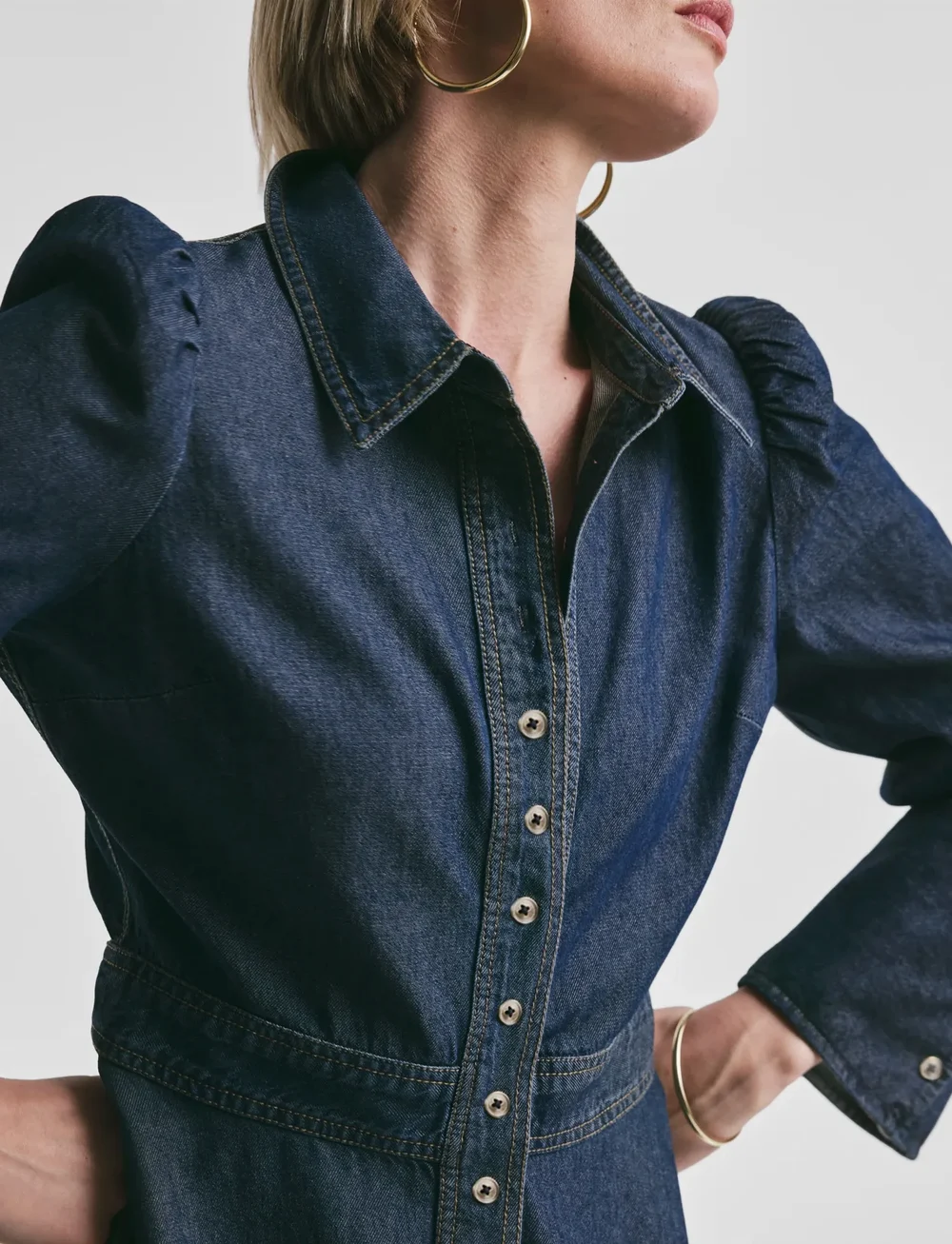 by Ti Mo - Denim Mini Dress - jeansklänningar - 095 - dark blue - 5