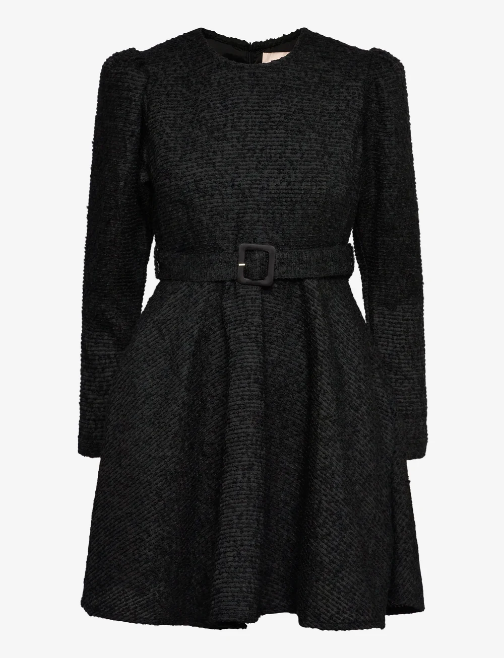 by Ti Mo - Bouclé Belt Dress - aftonklänningar - 099 - black - 0