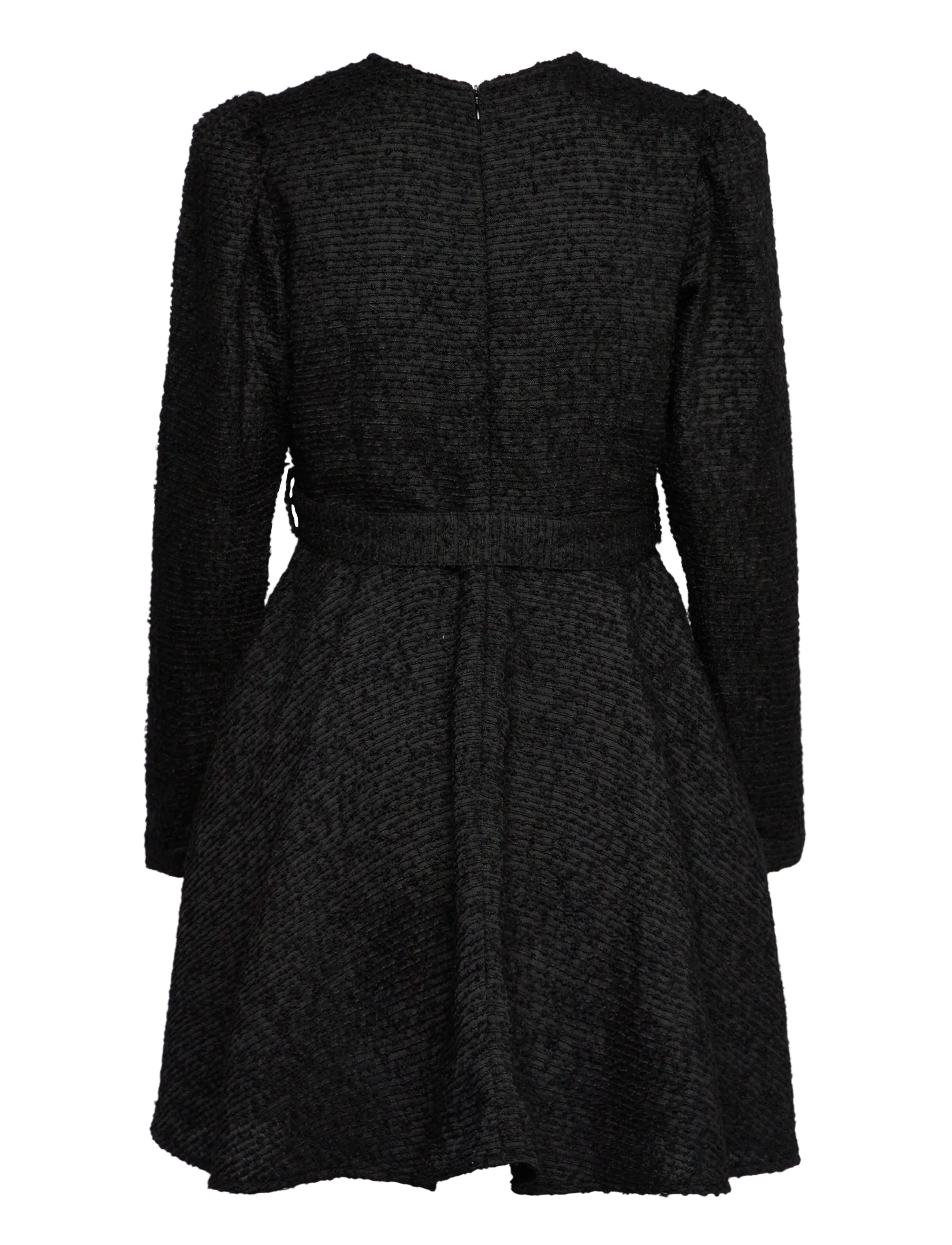 by Ti Mo - Bouclé Belt Dress - aftonklänningar - 099 - black - 2