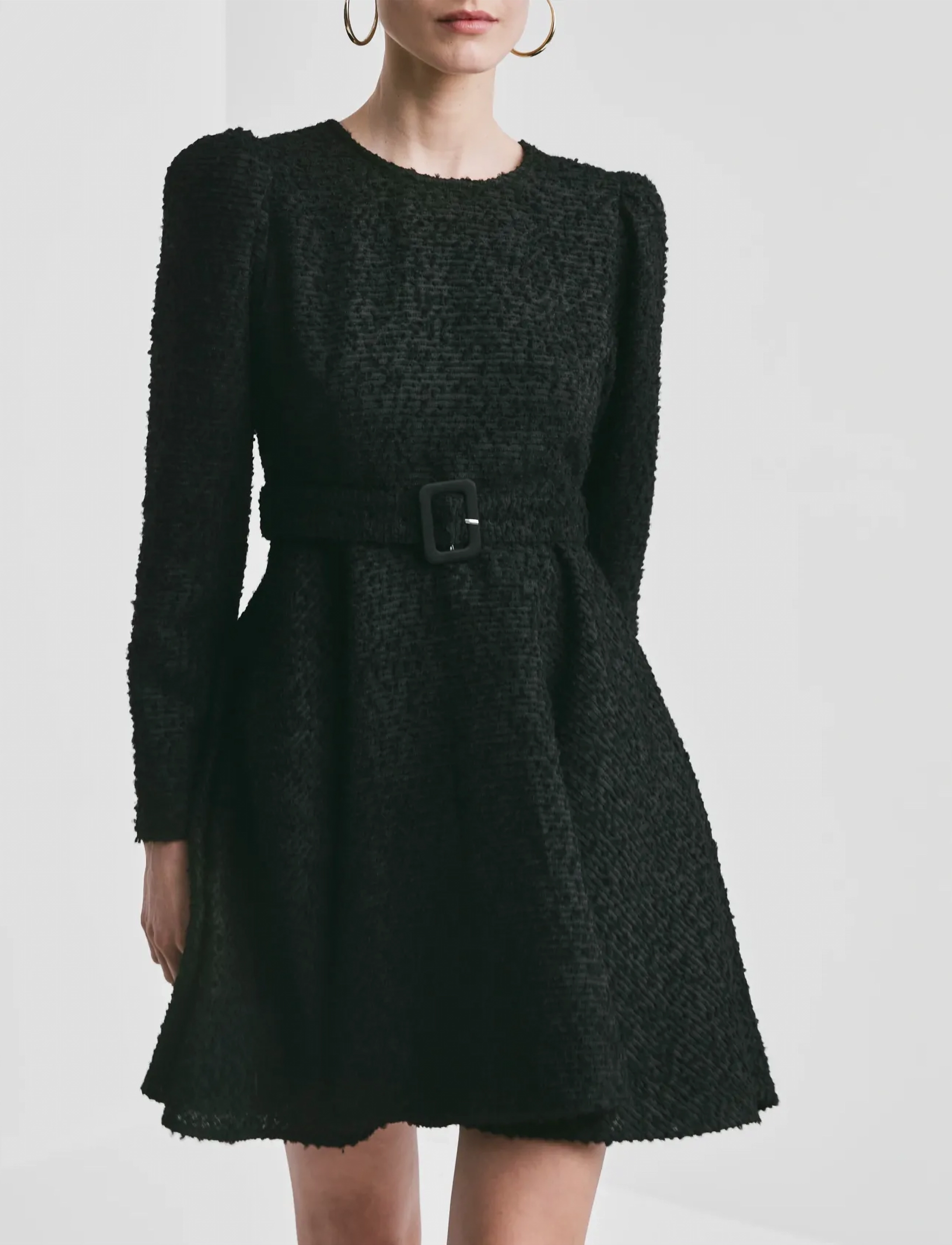 by Ti Mo Bouclé Belt Dress, XL, Designer, Schwarz - Short Frauen