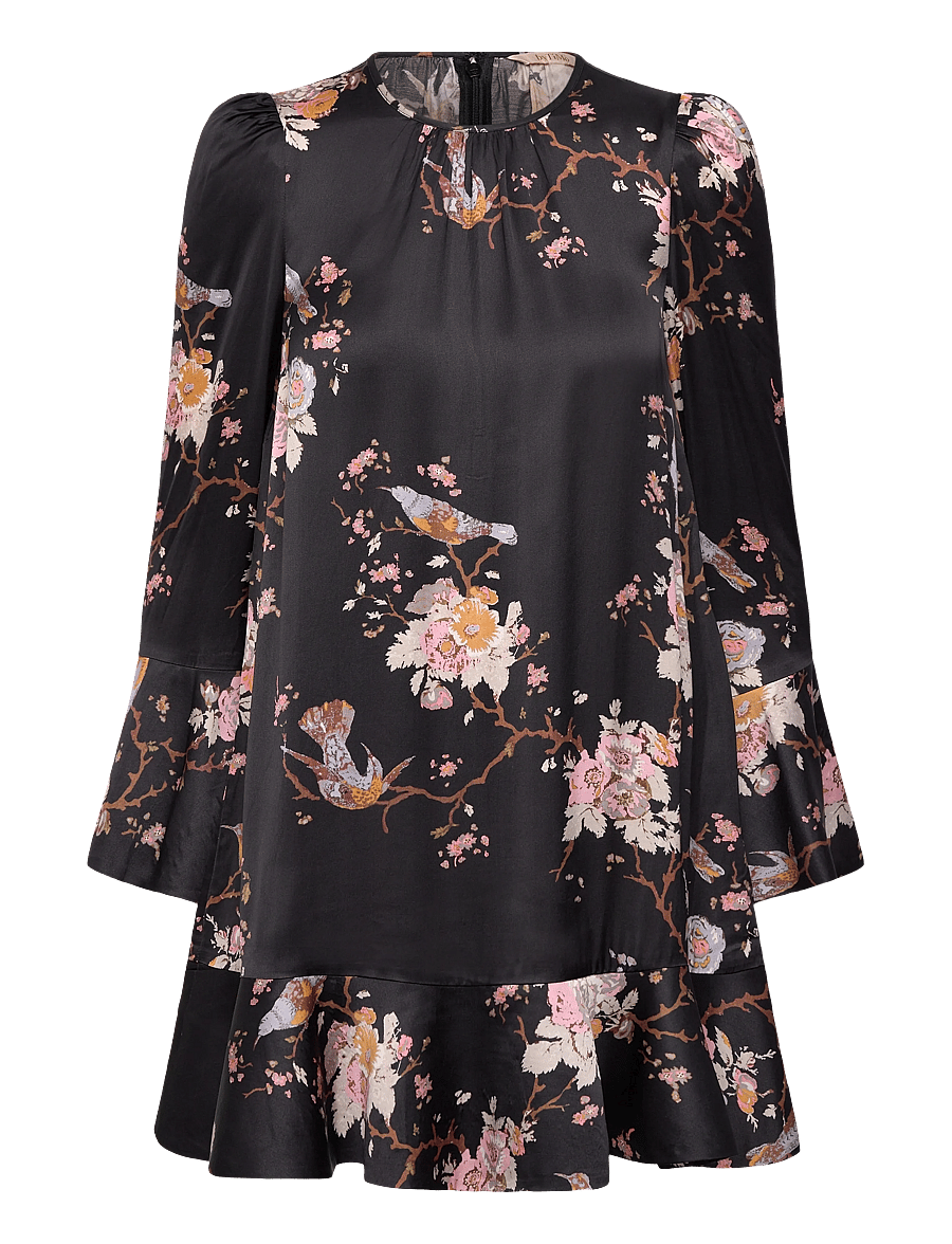 by Ti Mo - Satin Shift Dress - partykleider - 515 - midnight birds - 1