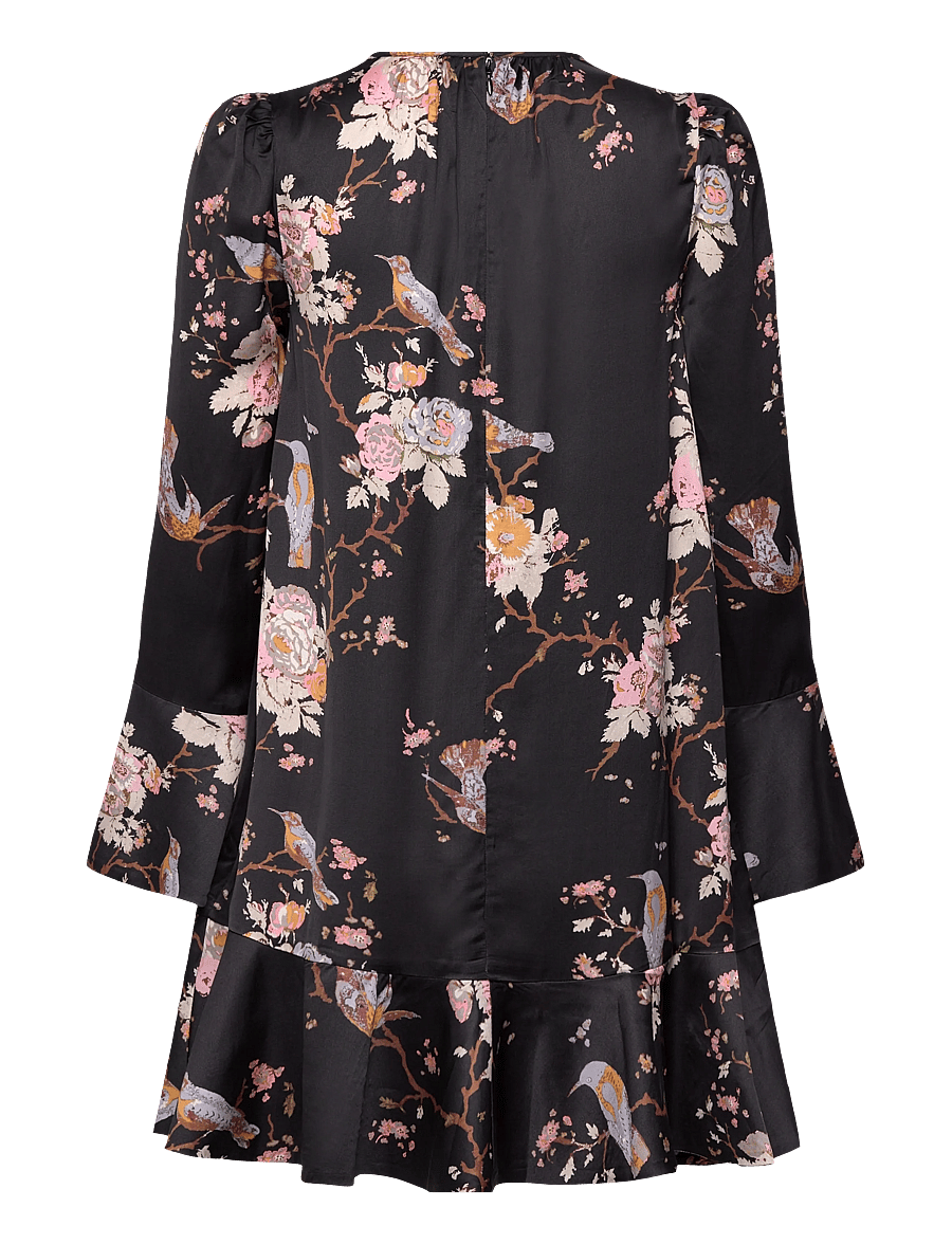 by Ti Mo - Satin Shift Dress - festklänningar - 515 - midnight birds - 1
