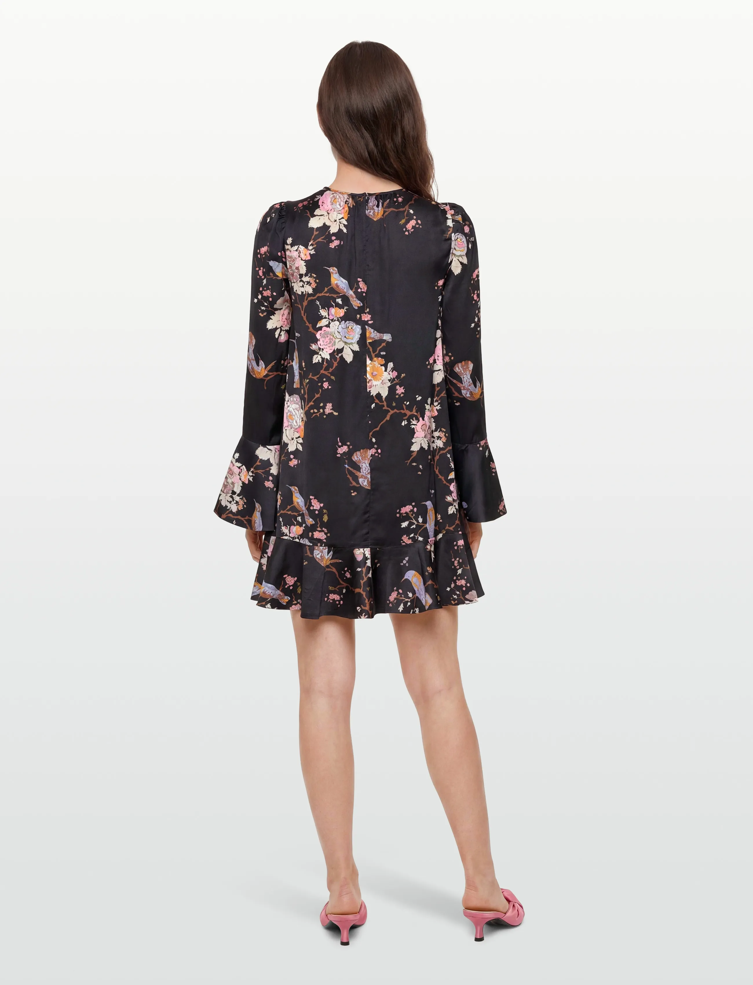 by Ti Mo - Satin Shift Dress - festkjoler - 515 - midnight birds - 4