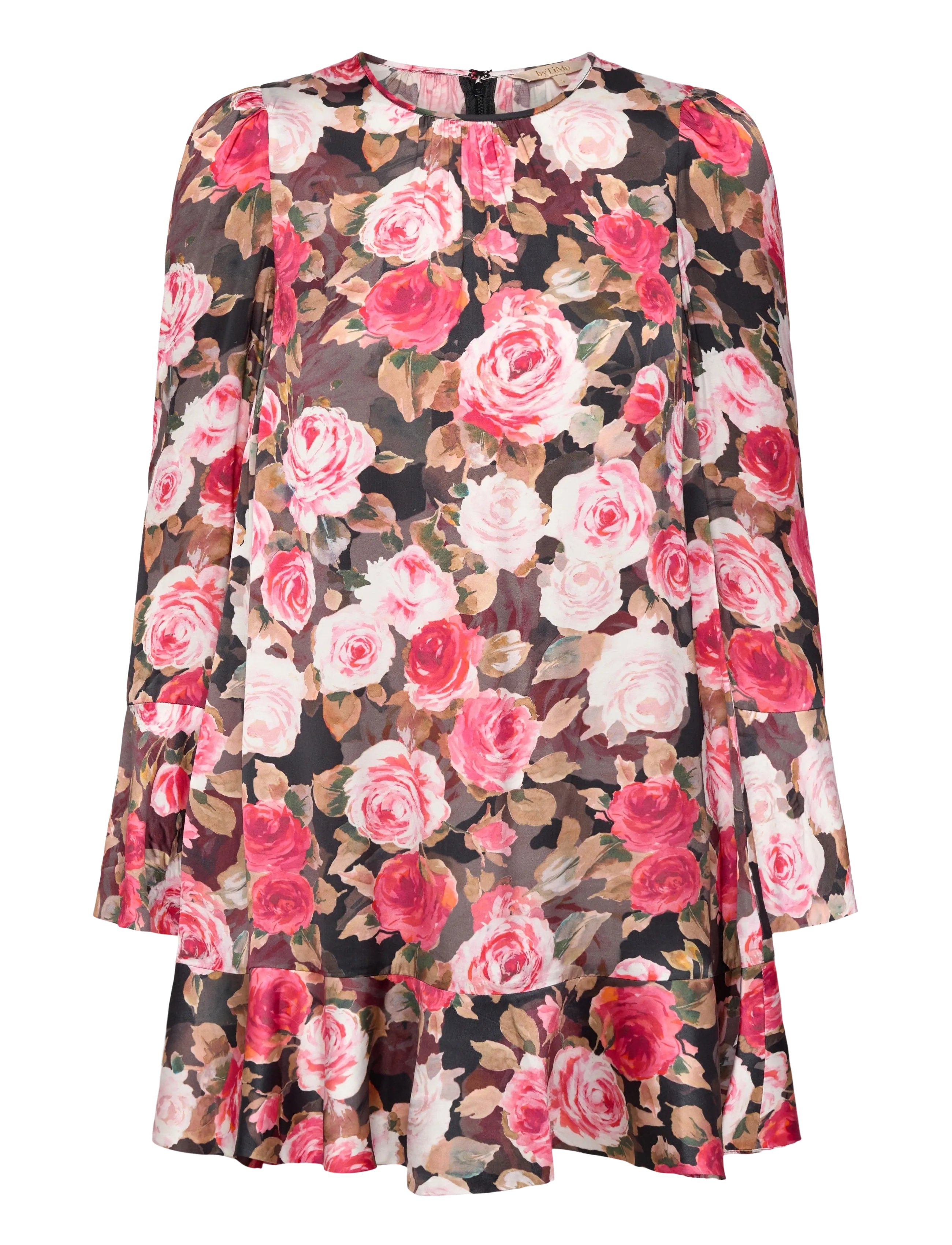 by Ti Mo Satin Shift Dress - by Ti Mo - 549 - MIDNIGHT ROSES / pink/rose