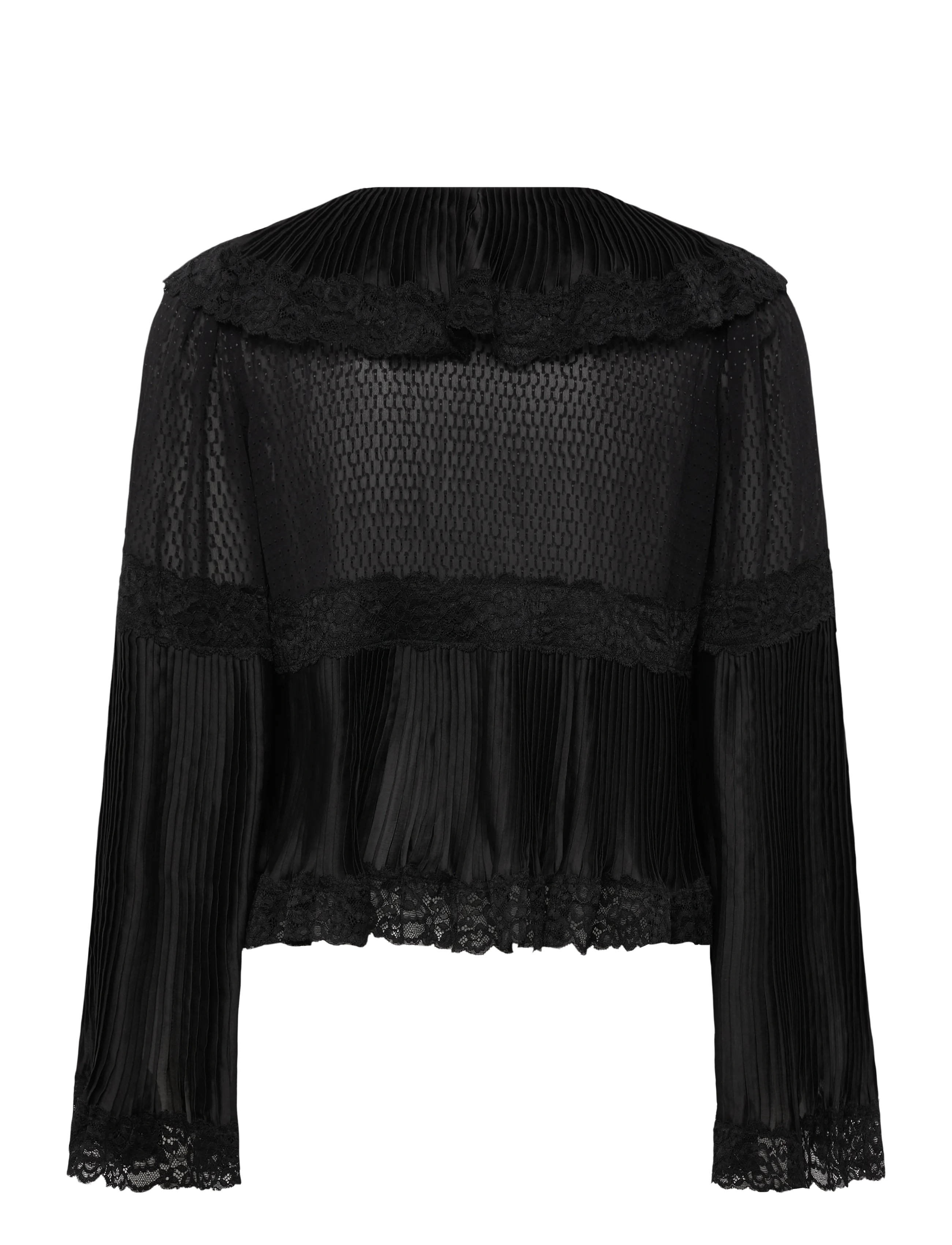 by Ti Mo - Georgette Plissé Top - langærmede bluser - 099 - black - 2