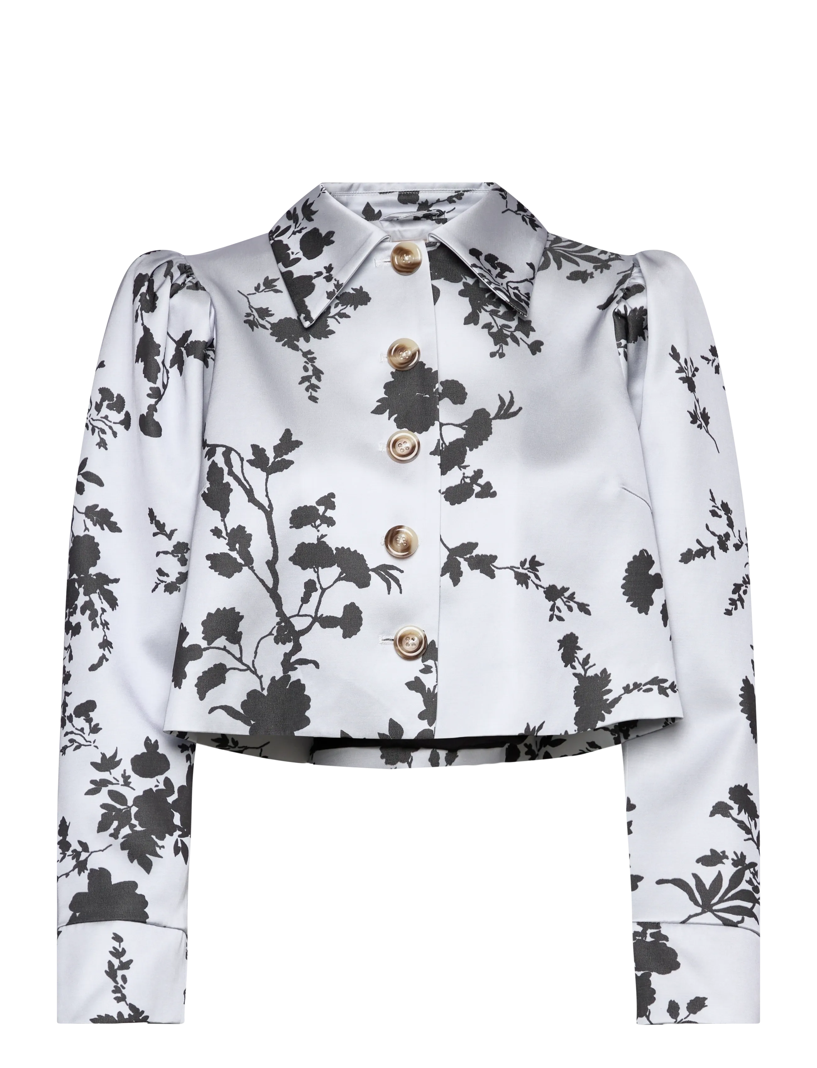 by Ti Mo Tailored Satin Jacket - Tøj - 494 - BLUE MEADOW / white