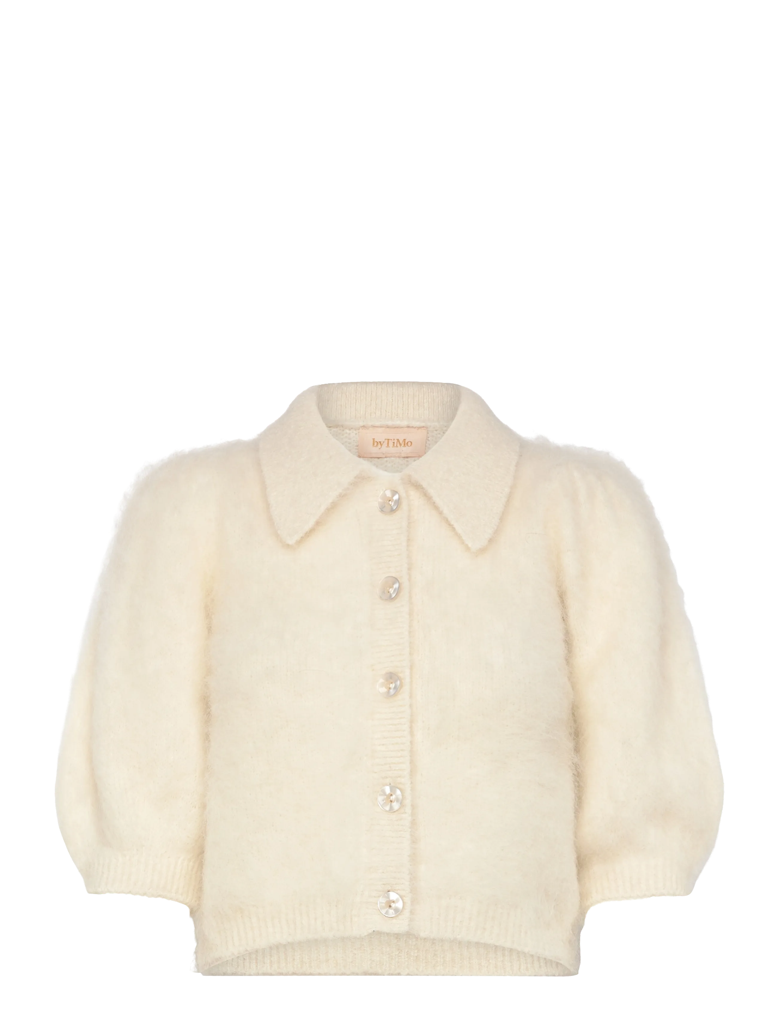 by Ti Mo Hairy Knit Puffed Jacket - Nyheter - 003 - OFF WHITE / cream