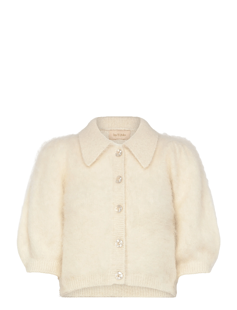 by Ti Mo - Hairy Knit Puffed Jacket - cardigans - 003 - off white - 0