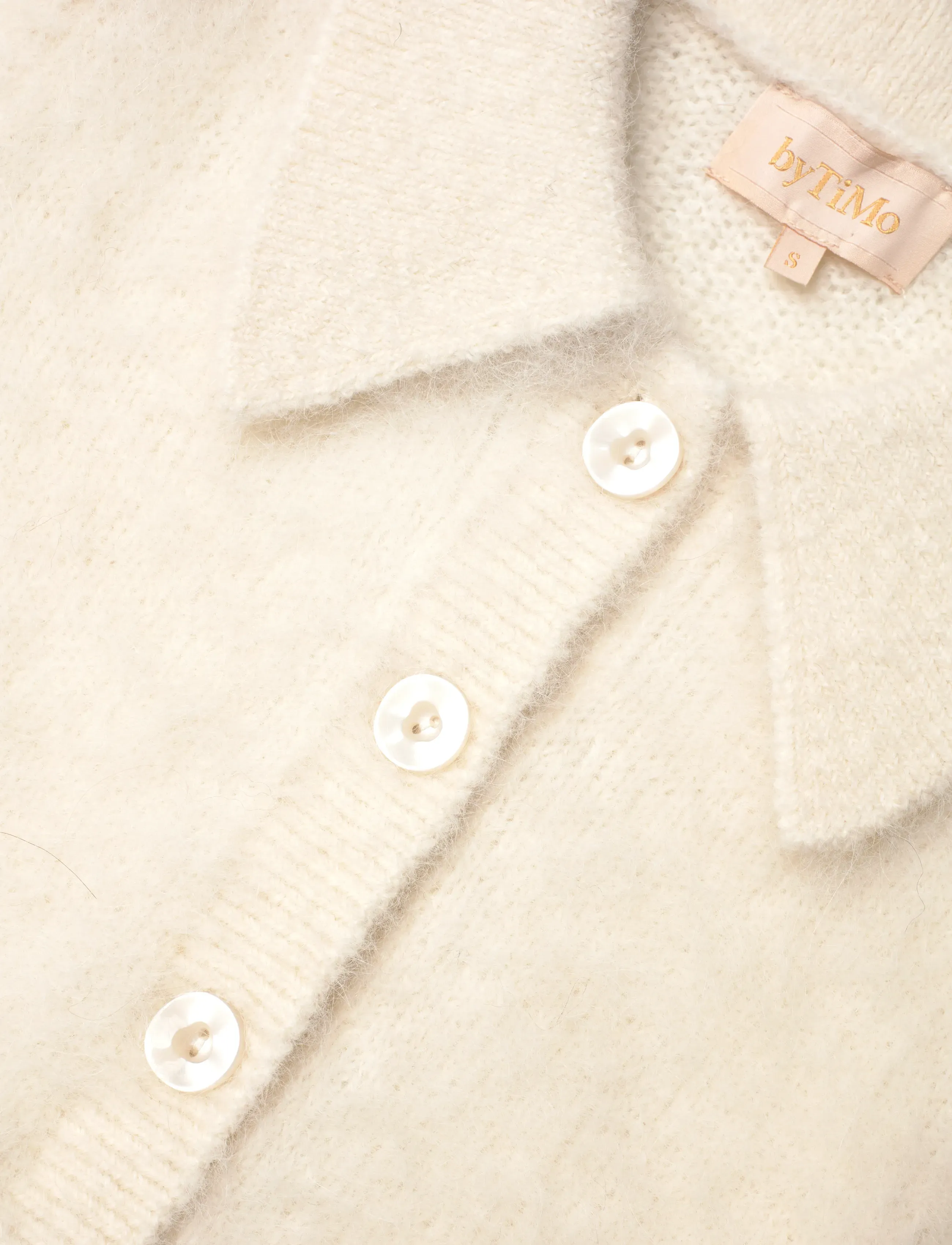 by Ti Mo - Hairy Knit Puffed Jacket - cardigans - 003 - off white - 5