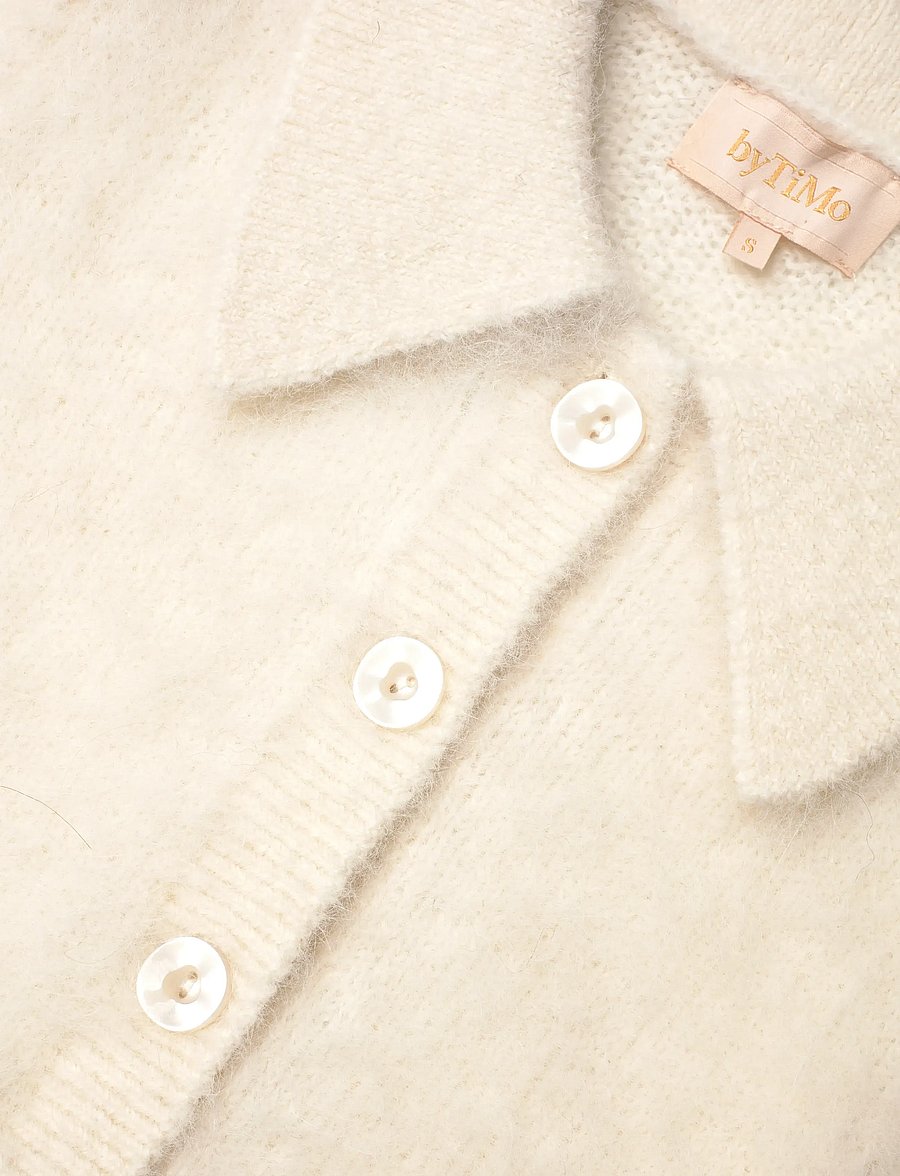 by Ti Mo - Hairy Knit Puffed Jacket - cardigans - 003 - off white - 5