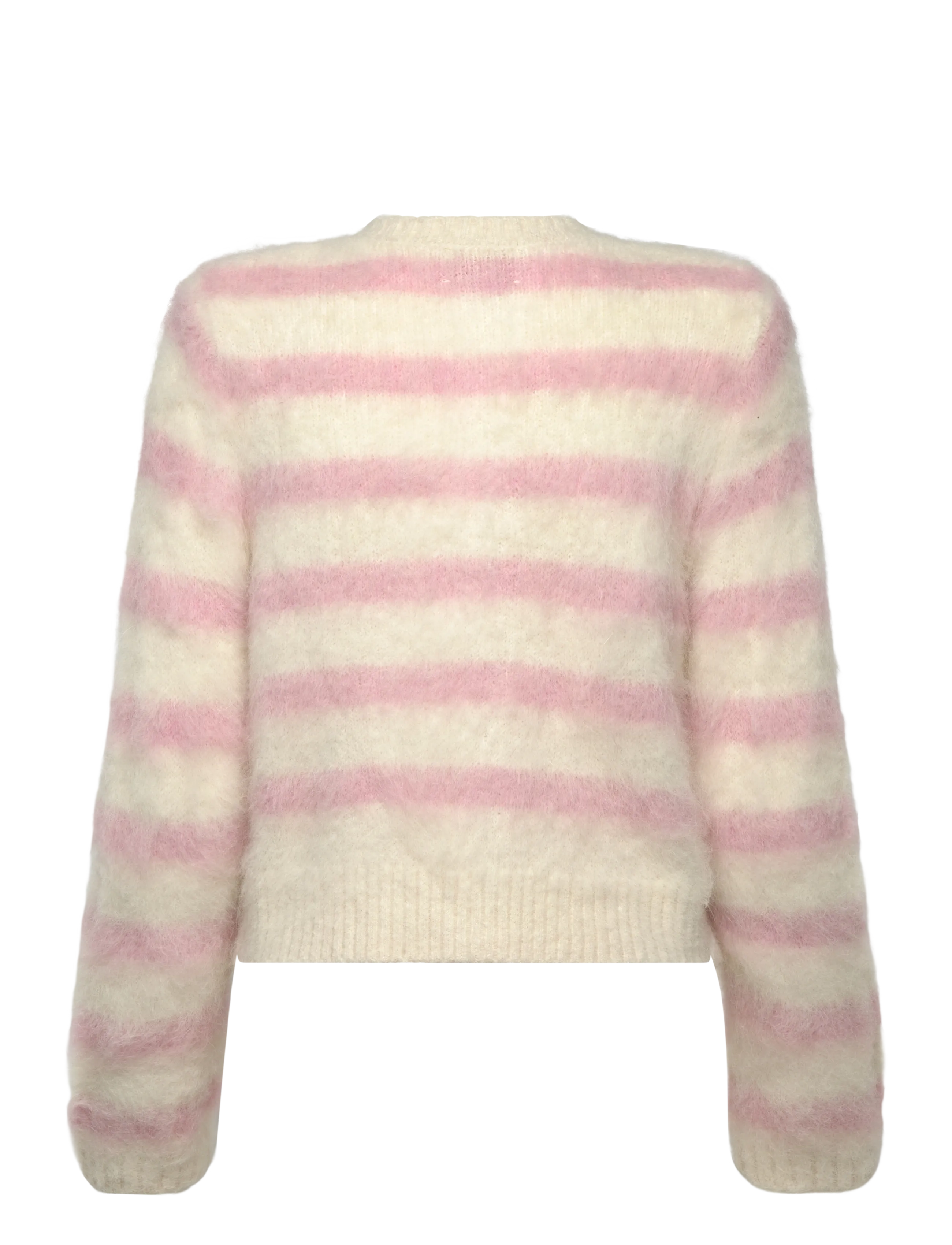 by Ti Mo - Hairy Knit Jacket - ulljackor - 815 - pink stripe - 1