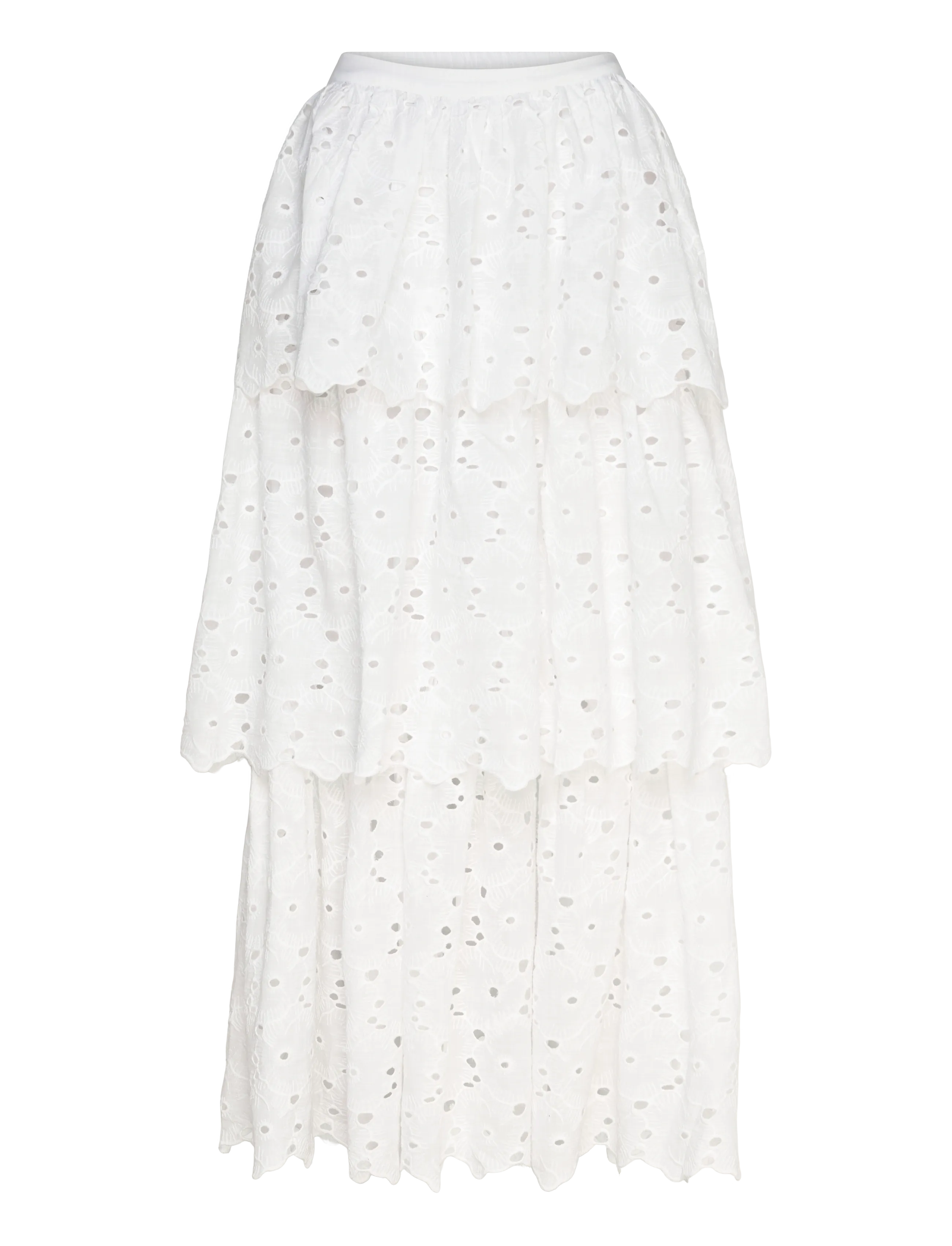 by Ti Mo Broderie Anglaise Skirt - Maksihameet - 001 - WHITE / white