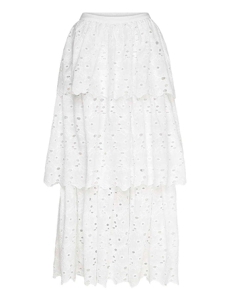 by Ti Mo - Broderie Anglaise Skirt - maxi röcke - 001 - white - 0