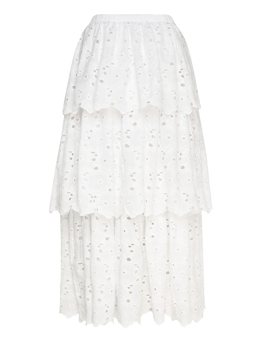 by Ti Mo - Broderie Anglaise Skirt - maxi röcke - 001 - white - 1