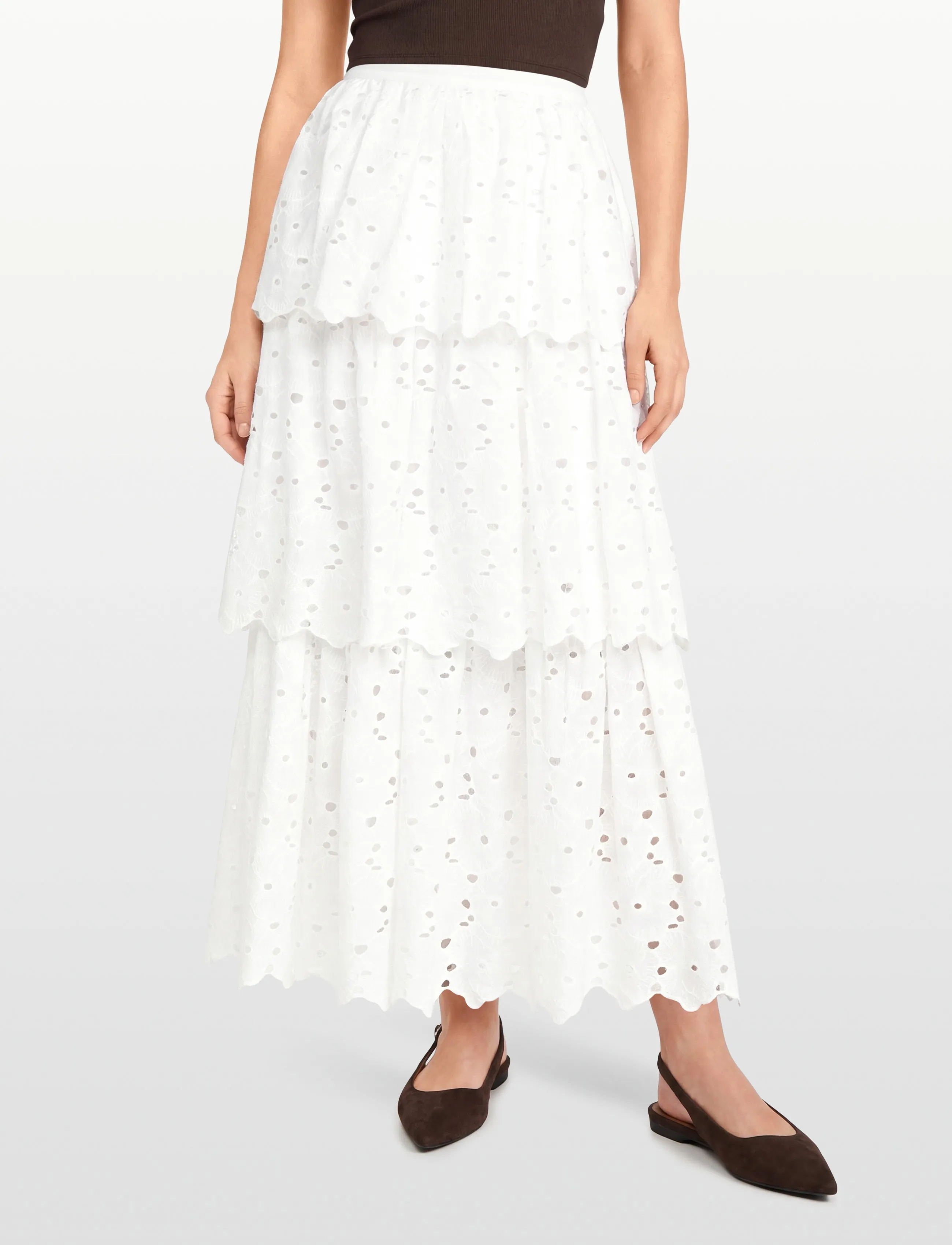 by Ti Mo - Broderie Anglaise Skirt - maksiseelikud - 001 - white - 3