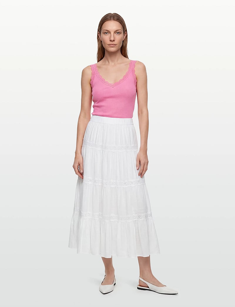 by Ti Mo - Cotton Slub Skirt - maxi röcke - 001 - white - 0