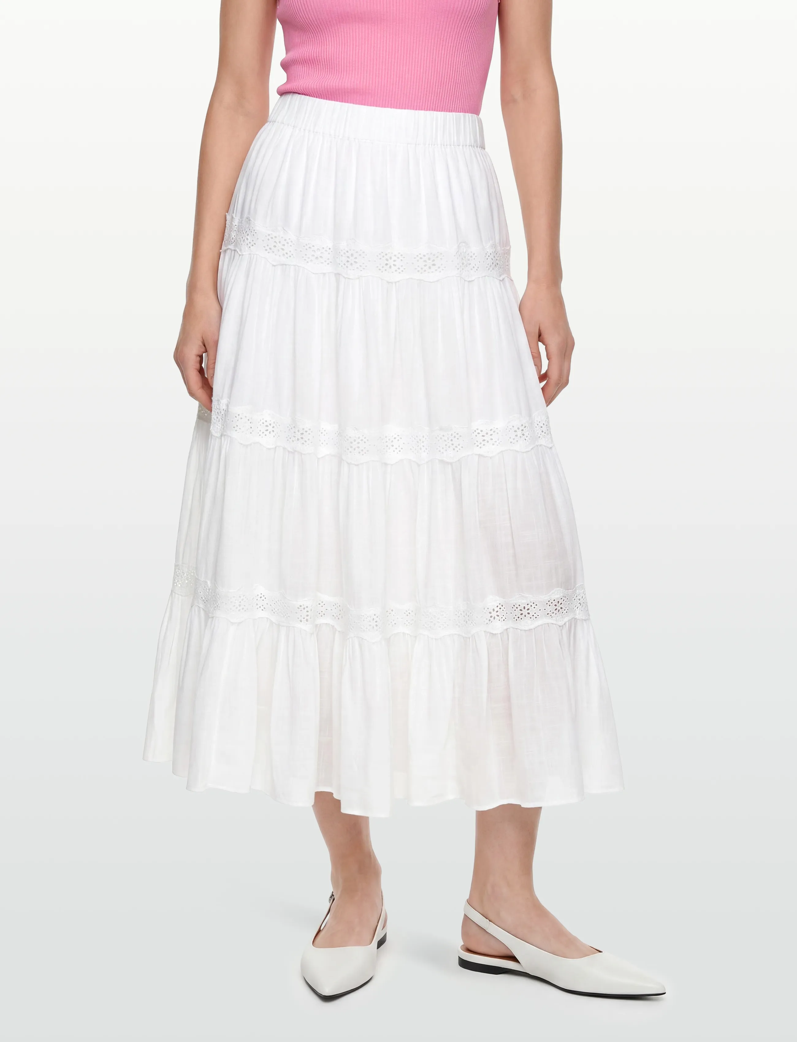 by Ti Mo - Cotton Slub Skirt - maxi röcke - 001 - white - 3