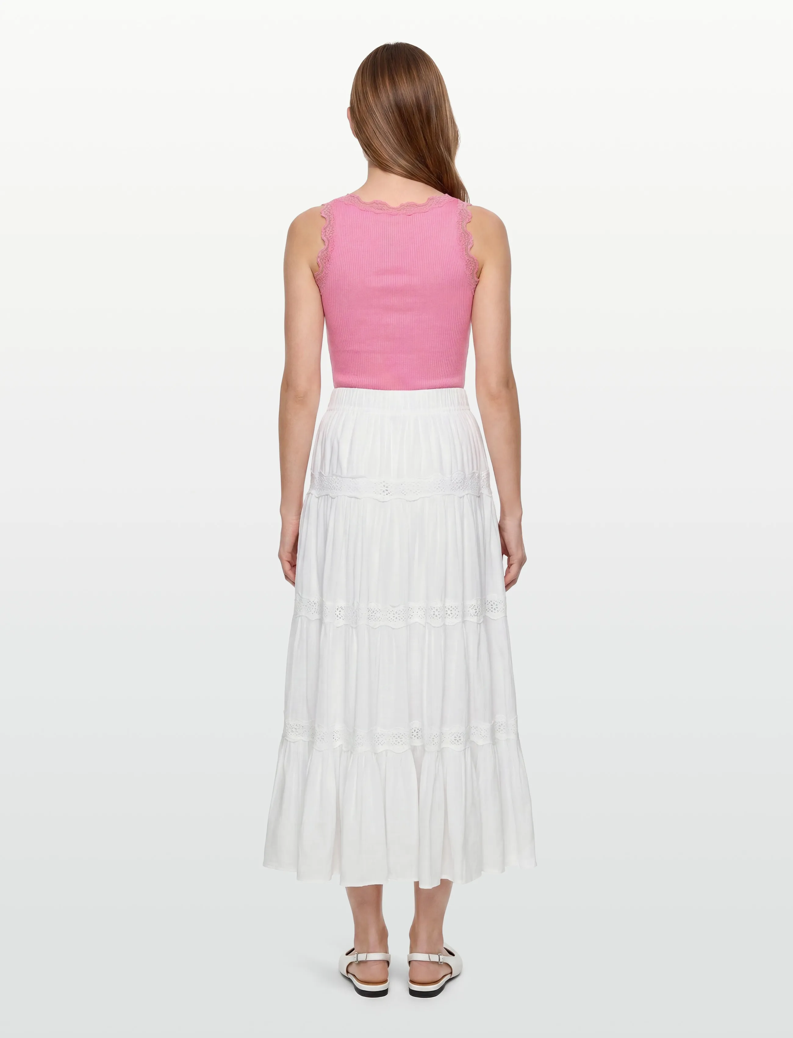 by Ti Mo - Cotton Slub Skirt - maxi röcke - 001 - white - 4