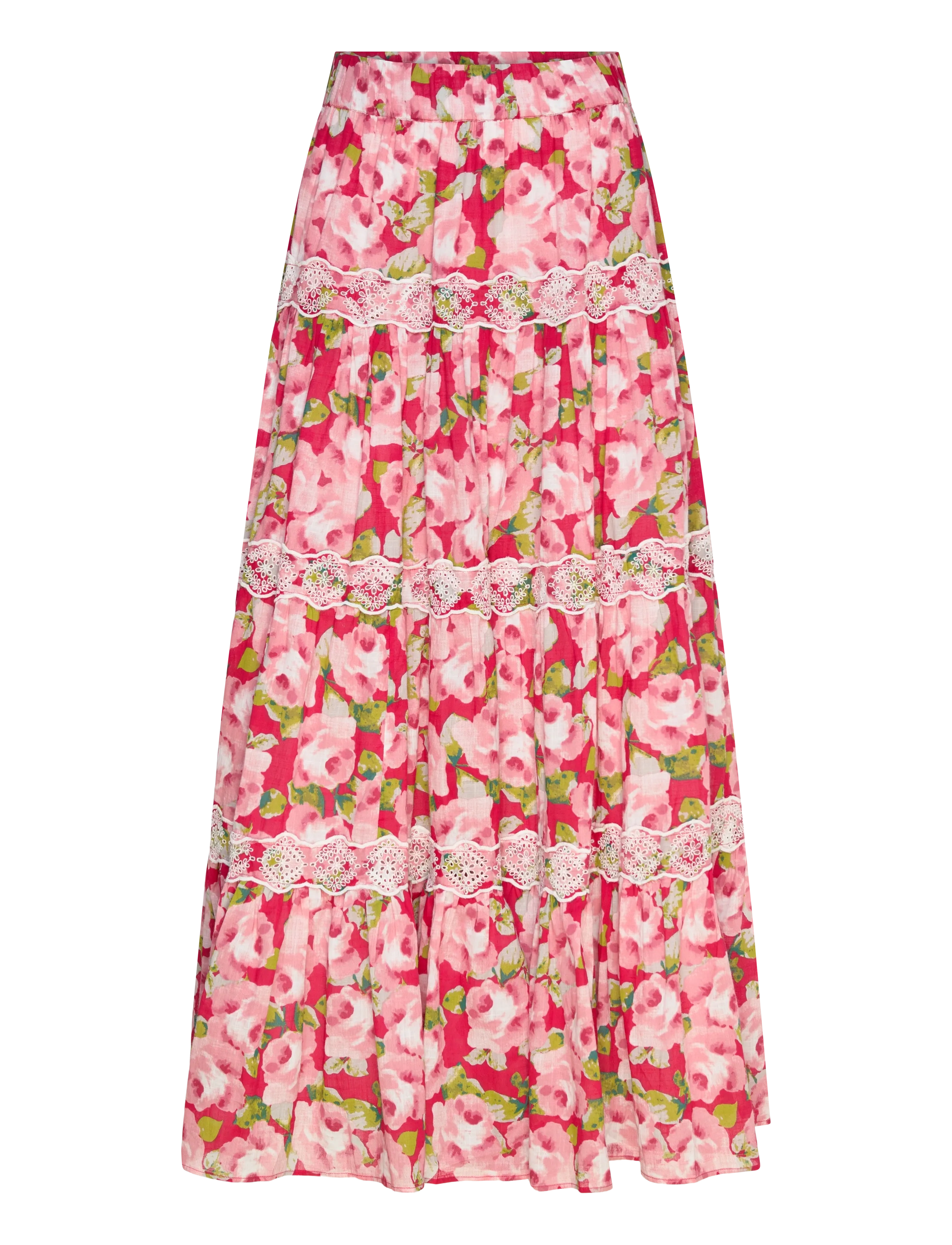 by Ti Mo Cotton Slub Skirt - Maxi nederdele - 601 - ROMACE / red