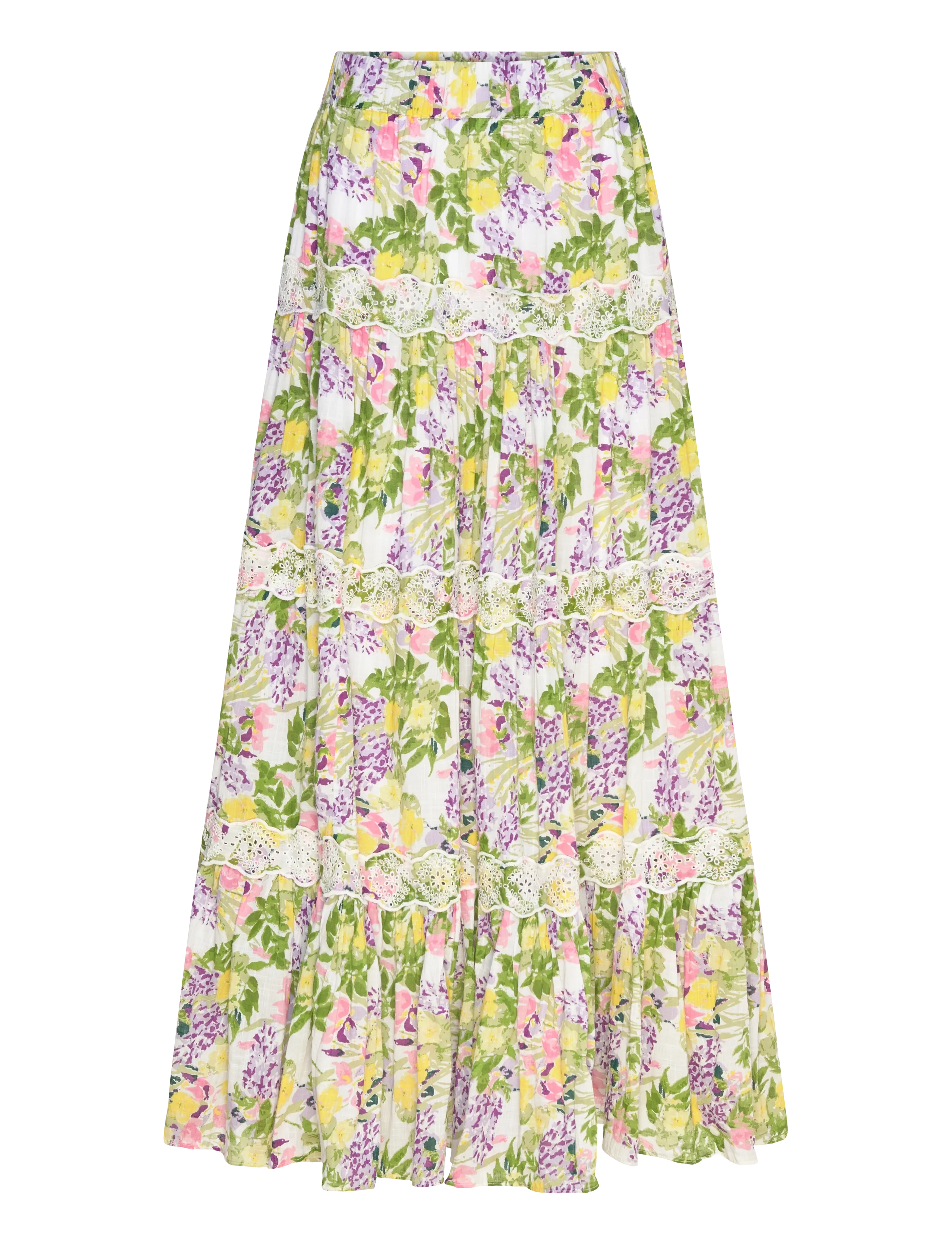 by Ti Mo Cotton Slub Skirt - byTiMo - 603 - SUMMER LILACS / green