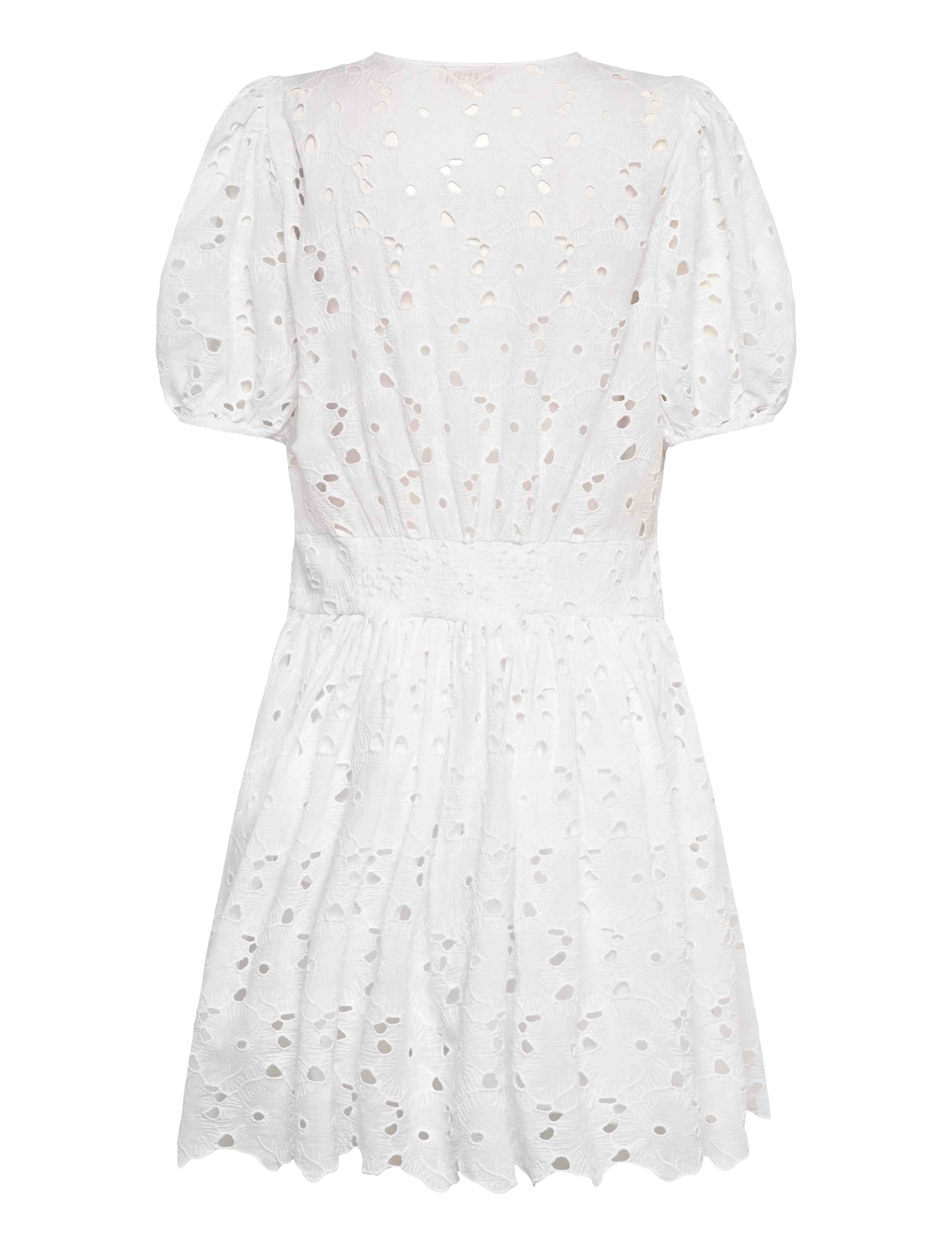 by Ti Mo - Broderie Anglaise Puffed Dress - konfirmation - 1-white - 2