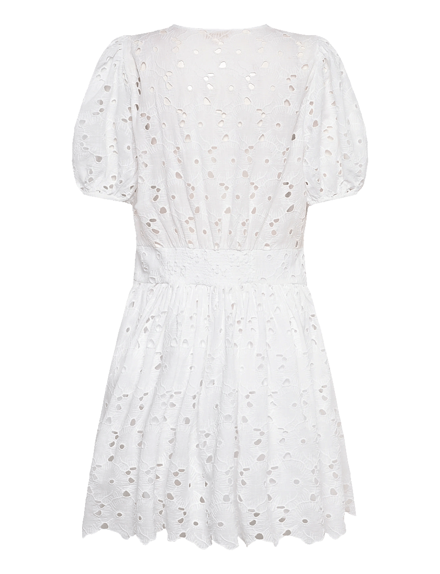 by Ti Mo - Broderie Anglaise Puffed Dress - konfirmation - 1-white - 2