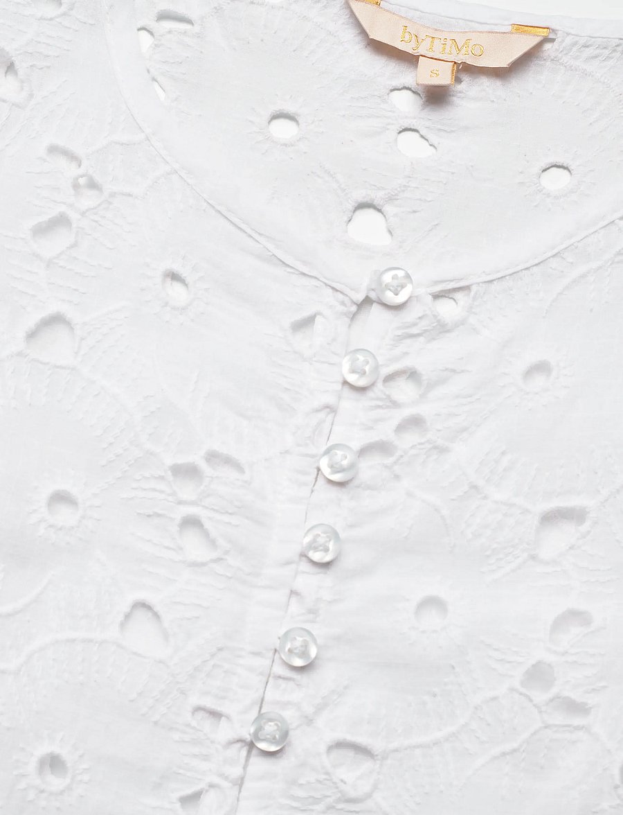 by Ti Mo - Broderie Anglaise Puffed Dress - konfirmation - 1-white - 5